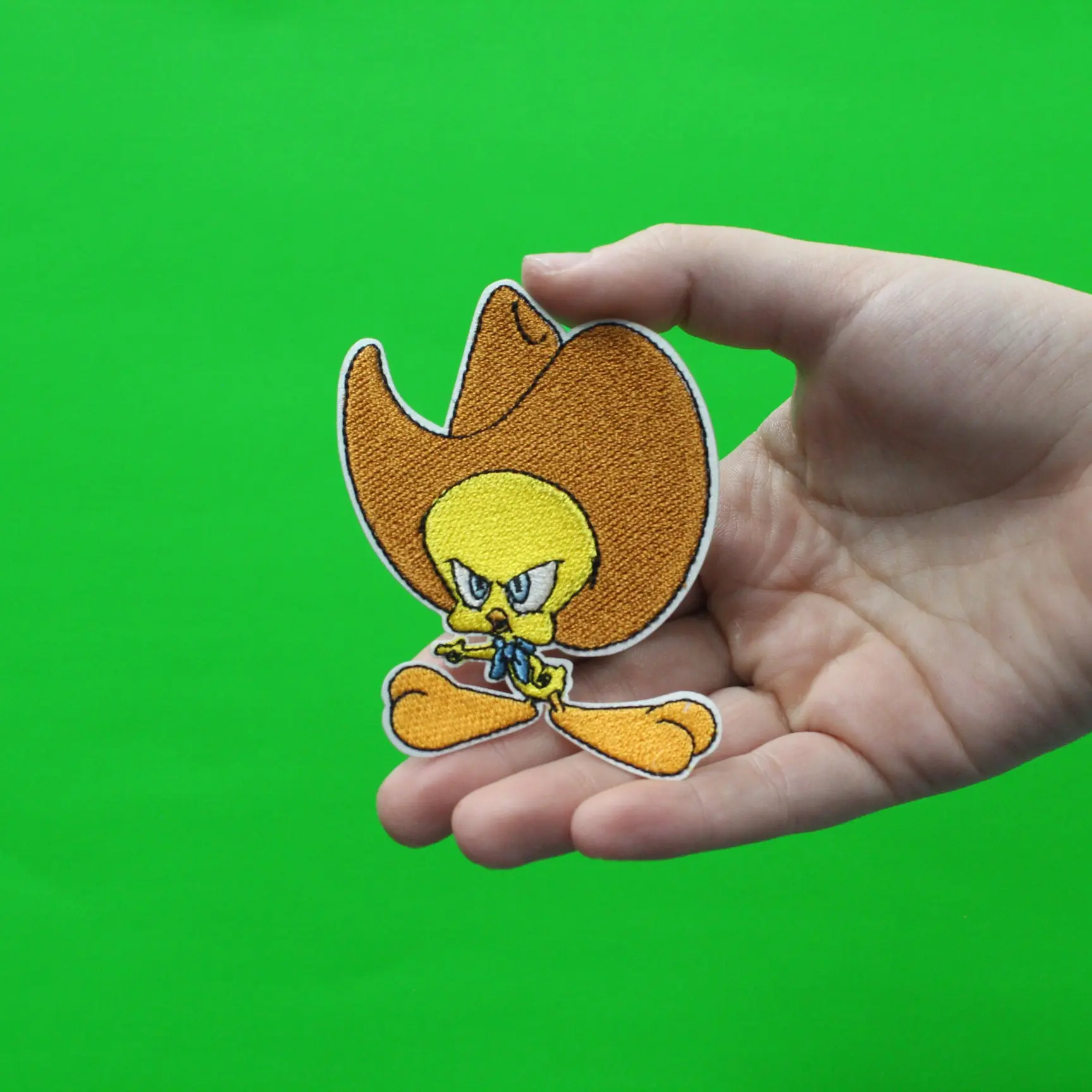 Official Tweety Bird Wearing a Cowboy Hat Embroidered Iron On Patch - Image 2