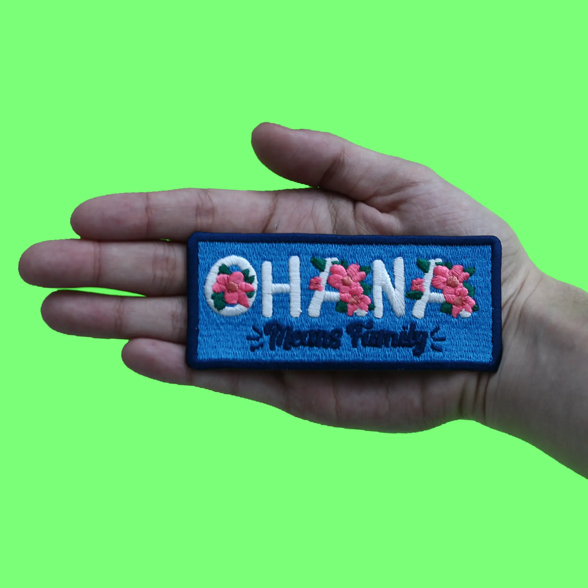 Ohana Means Family Patch Hawaiian Kids Cartoon Embroidered Iron On - Image 2