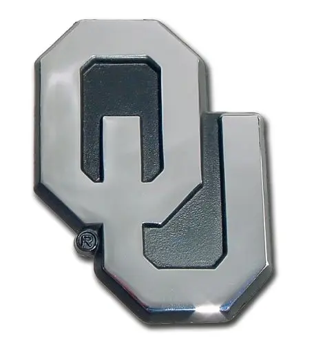 Oklahoma Sooners Premium Solid Metal Chrome Plated Car Auto Emblem