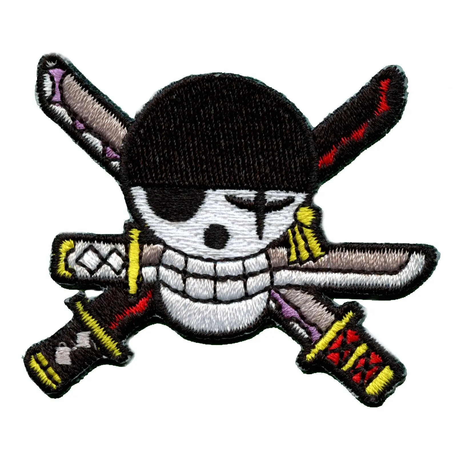 One Piece Anime Zoro New World Skull Embroidered Iron On Patch