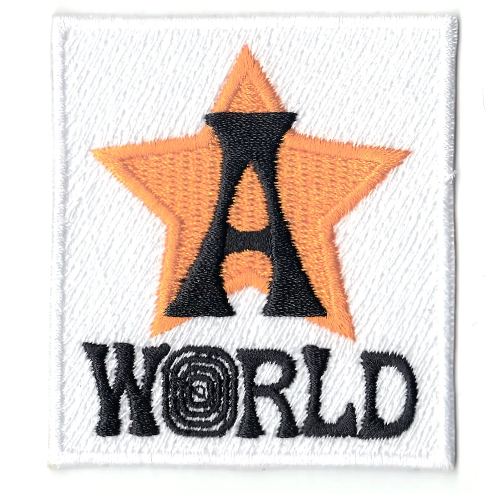 Orange A Star Patch Music Box Logo Iron On Patch Embroidered Iron-On