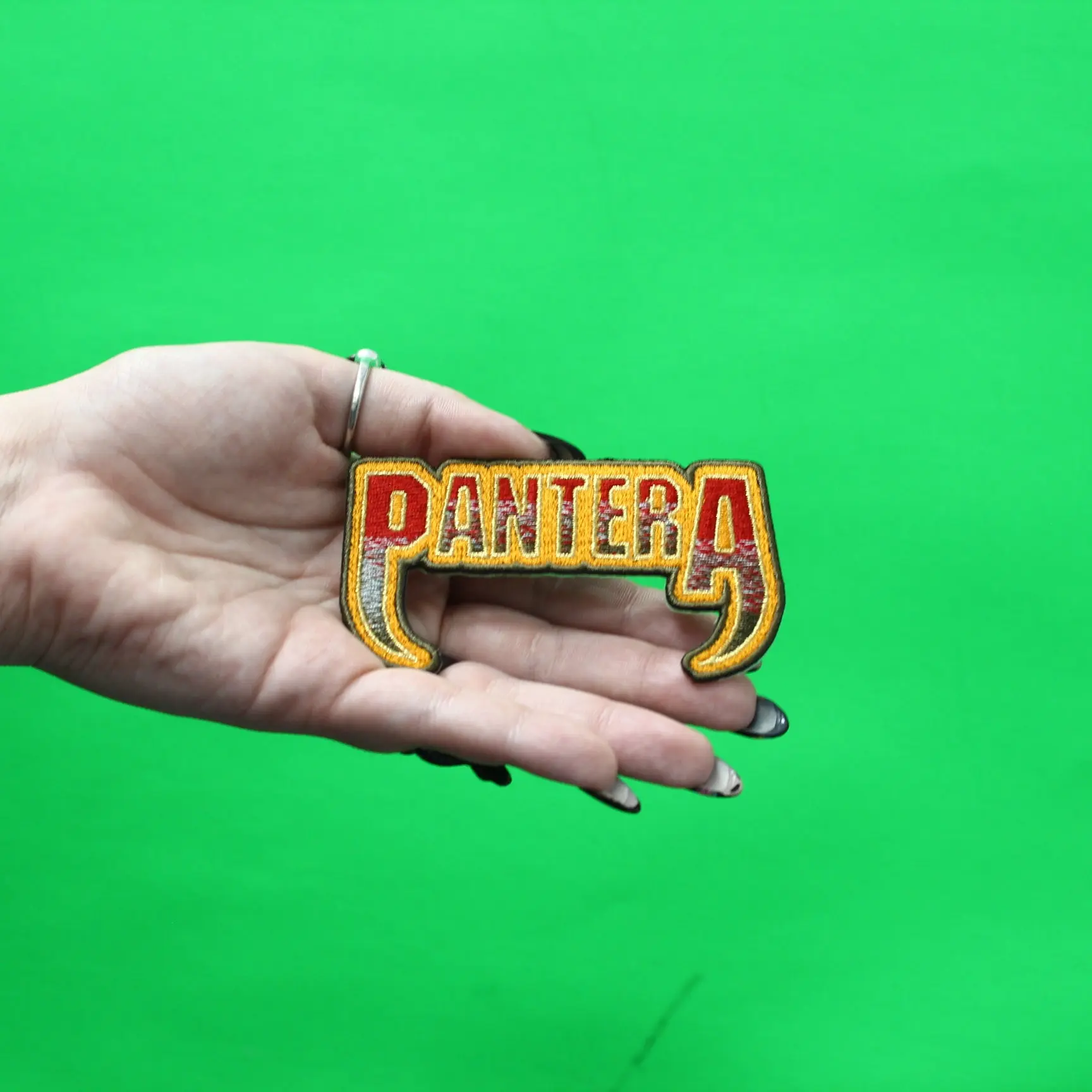 Pantera Fang Logo Patch Texas Heavy Metal Embroidered Iron On - Image 2