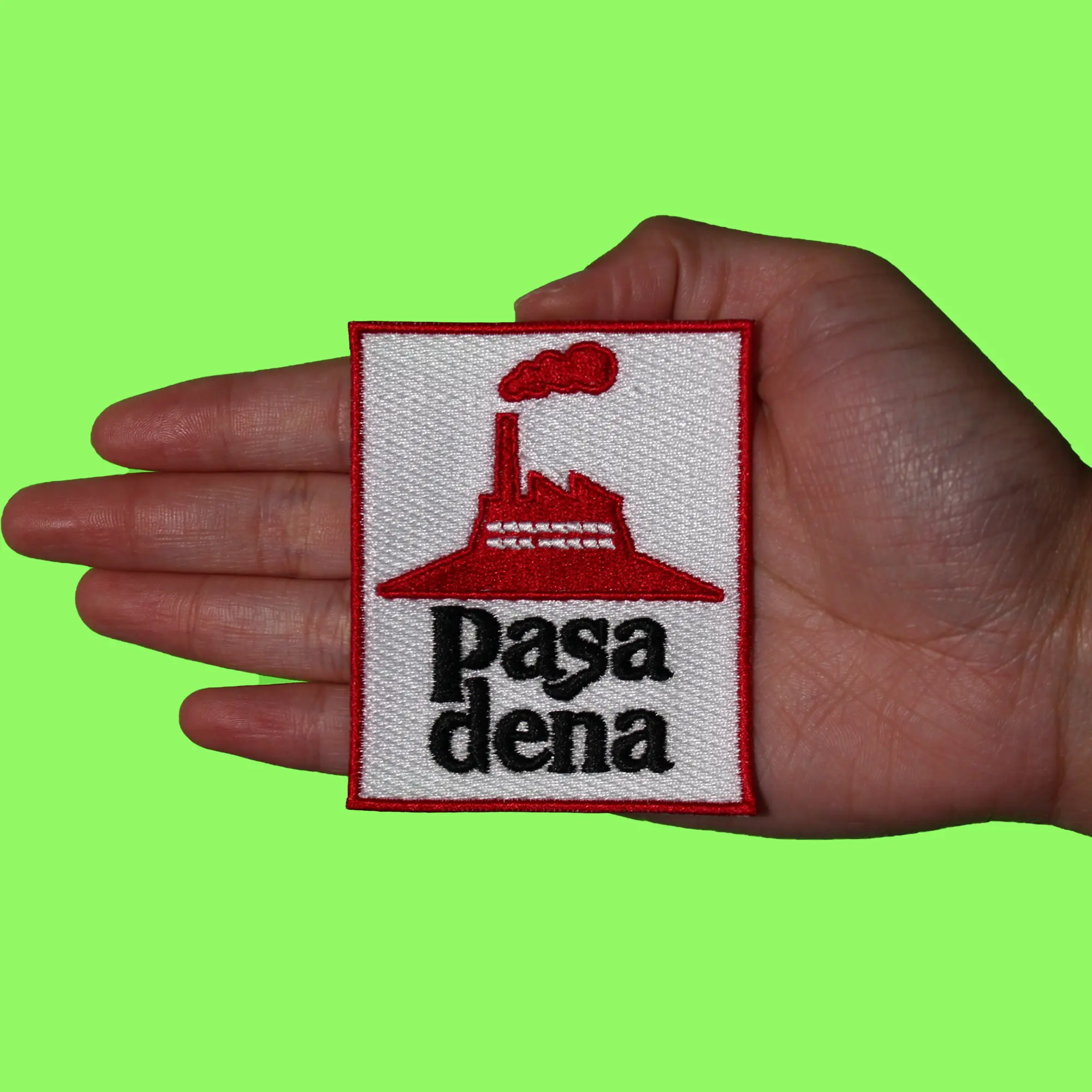 Houston Pasadena Hood Patch Pizza Parody Texas Embroidered Iron On - Image 3