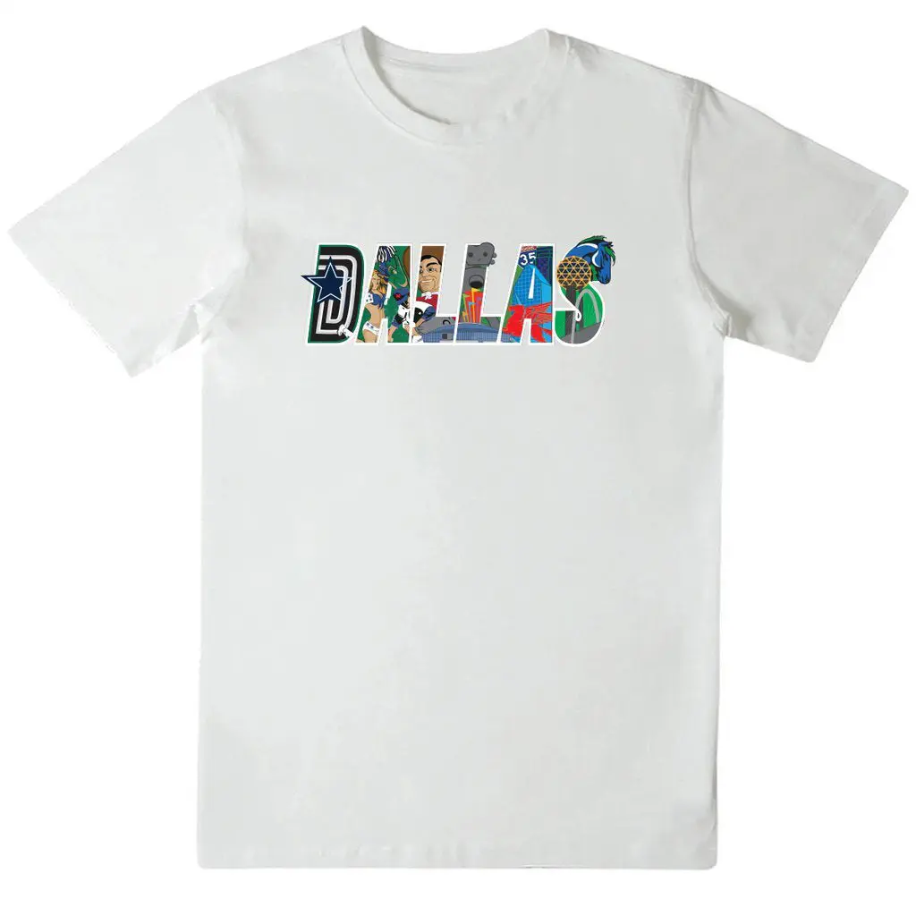 Patch Collection's Dallas Texas Iconic Collage Unisex Crewneck T-Shirt - Image 6