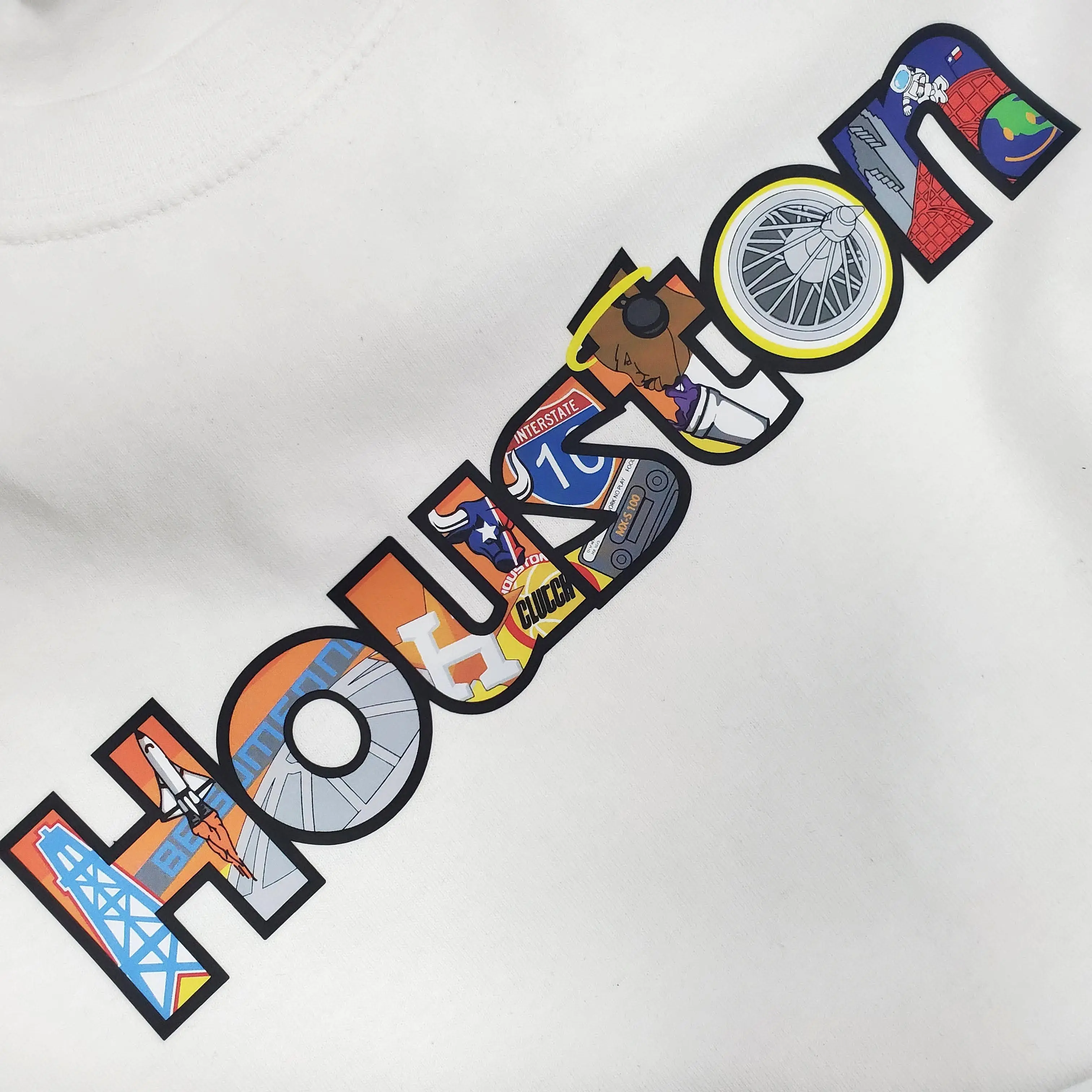 Patch Collection's Houston Texas Iconic Collage Unisex Crewneck T-Shirt - Image 3