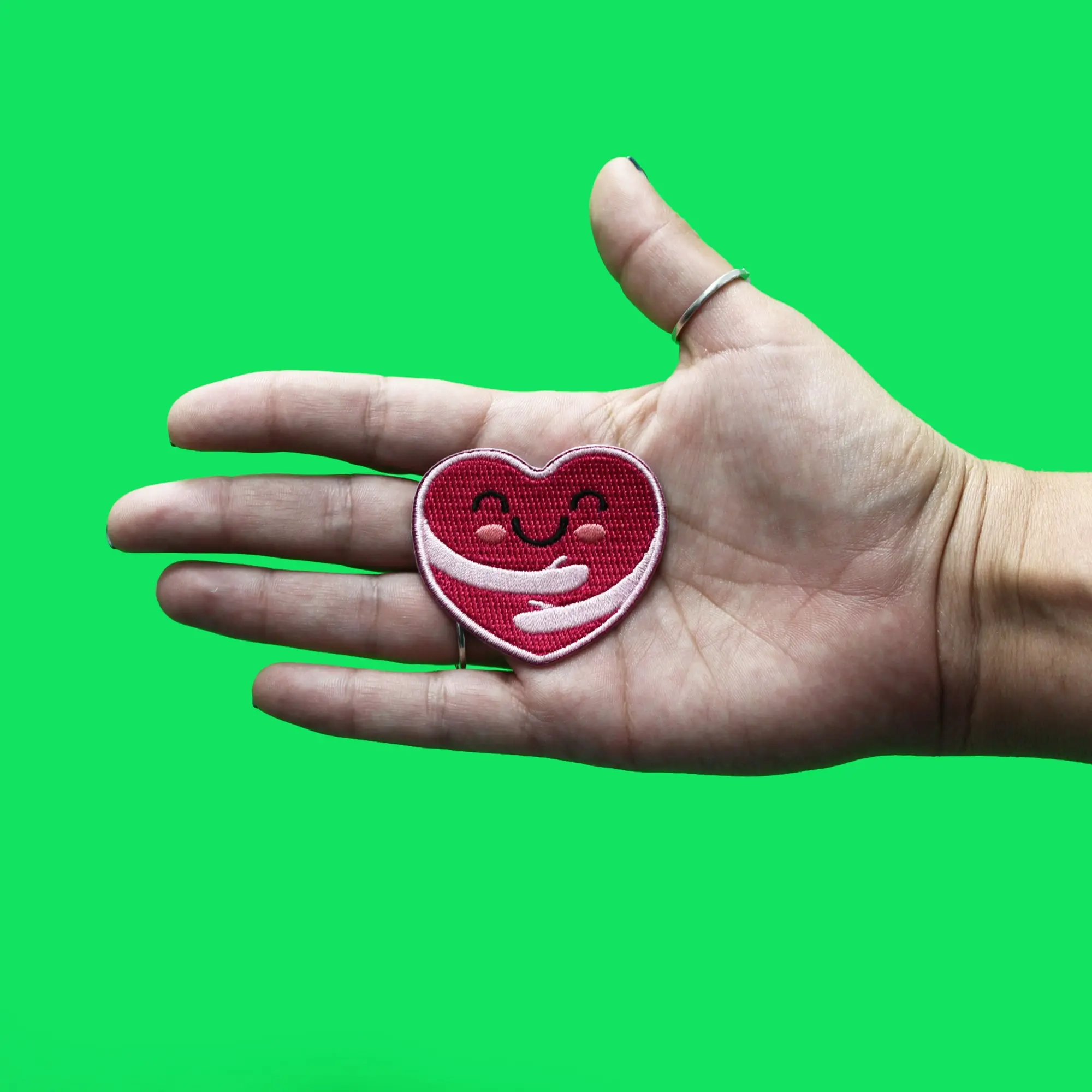 Self Care Hug Heart Patch Mental Physical Health Embroidered Iron On - Image 2