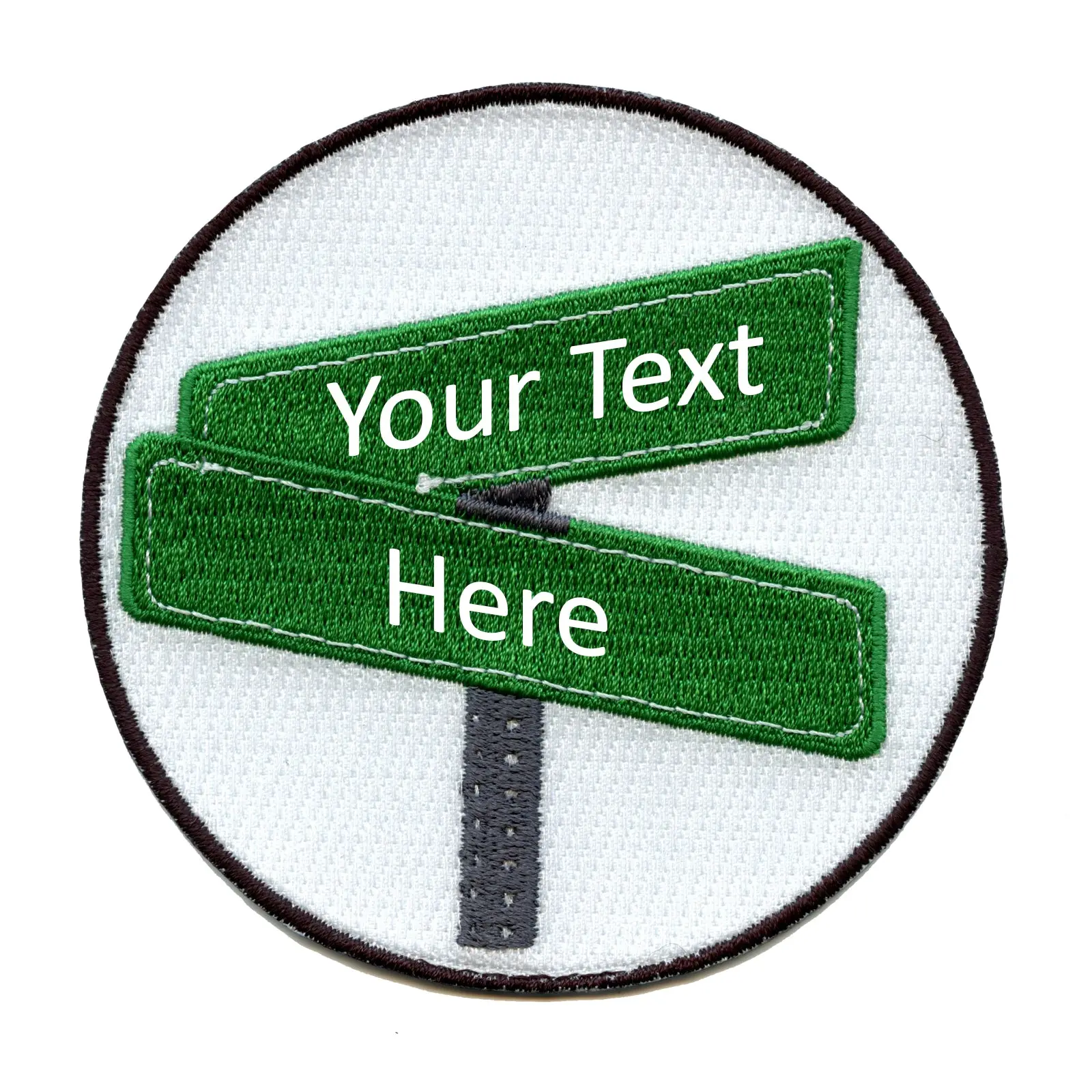 Personalized Customizable Crossing Street Signs Embroidered Iron On Patch