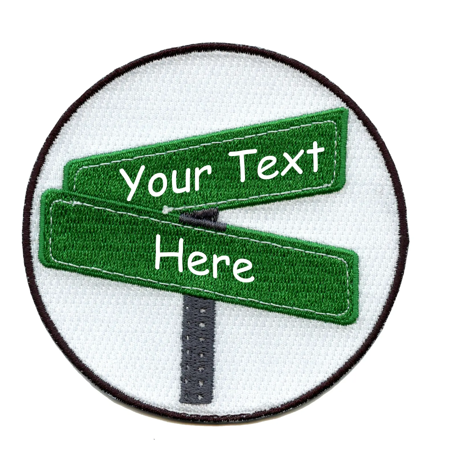 Personalized Customizable Crossing Street Signs Embroidered Iron On Patch - Image 2