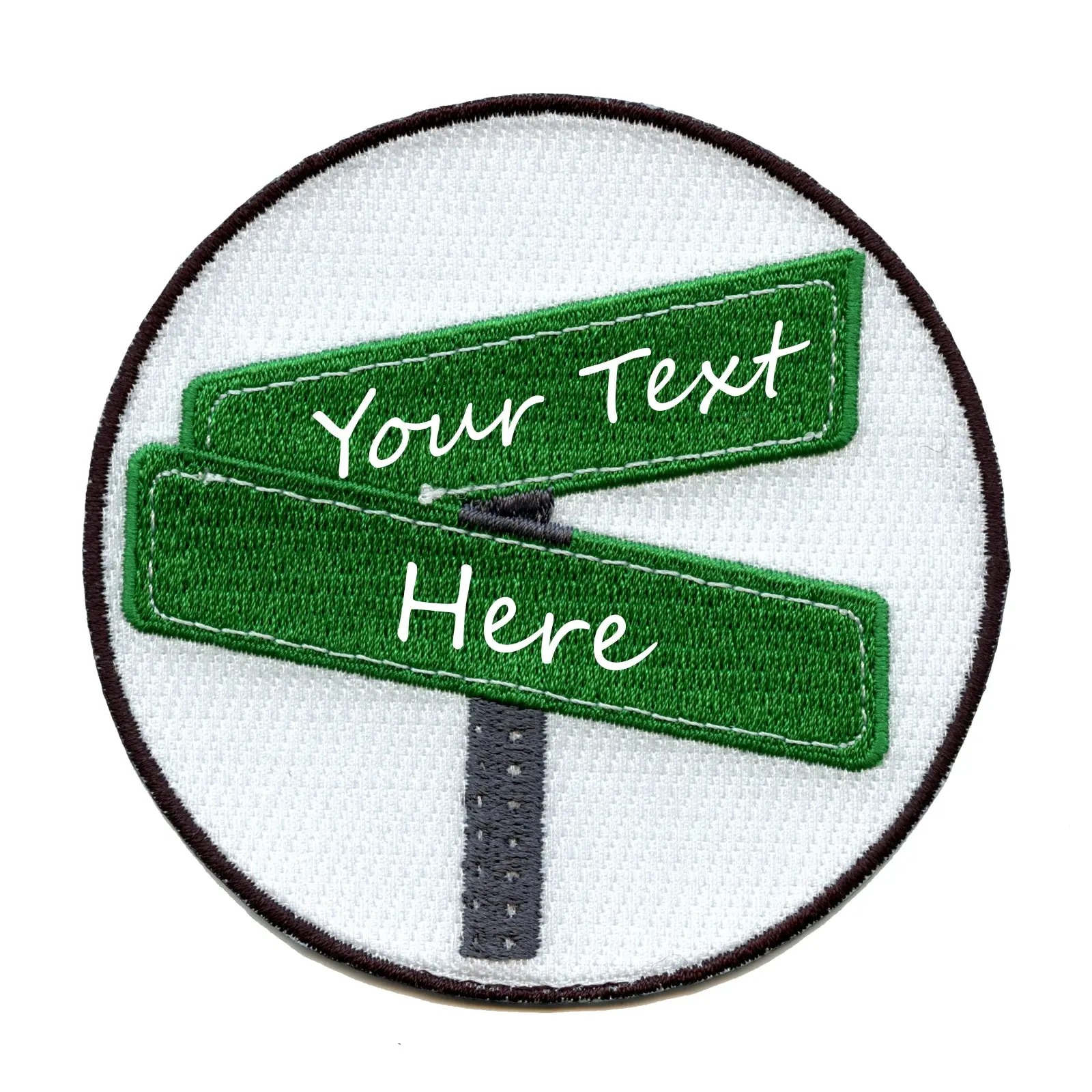 Personalized Customizable Crossing Street Signs Embroidered Iron On Patch - Image 4