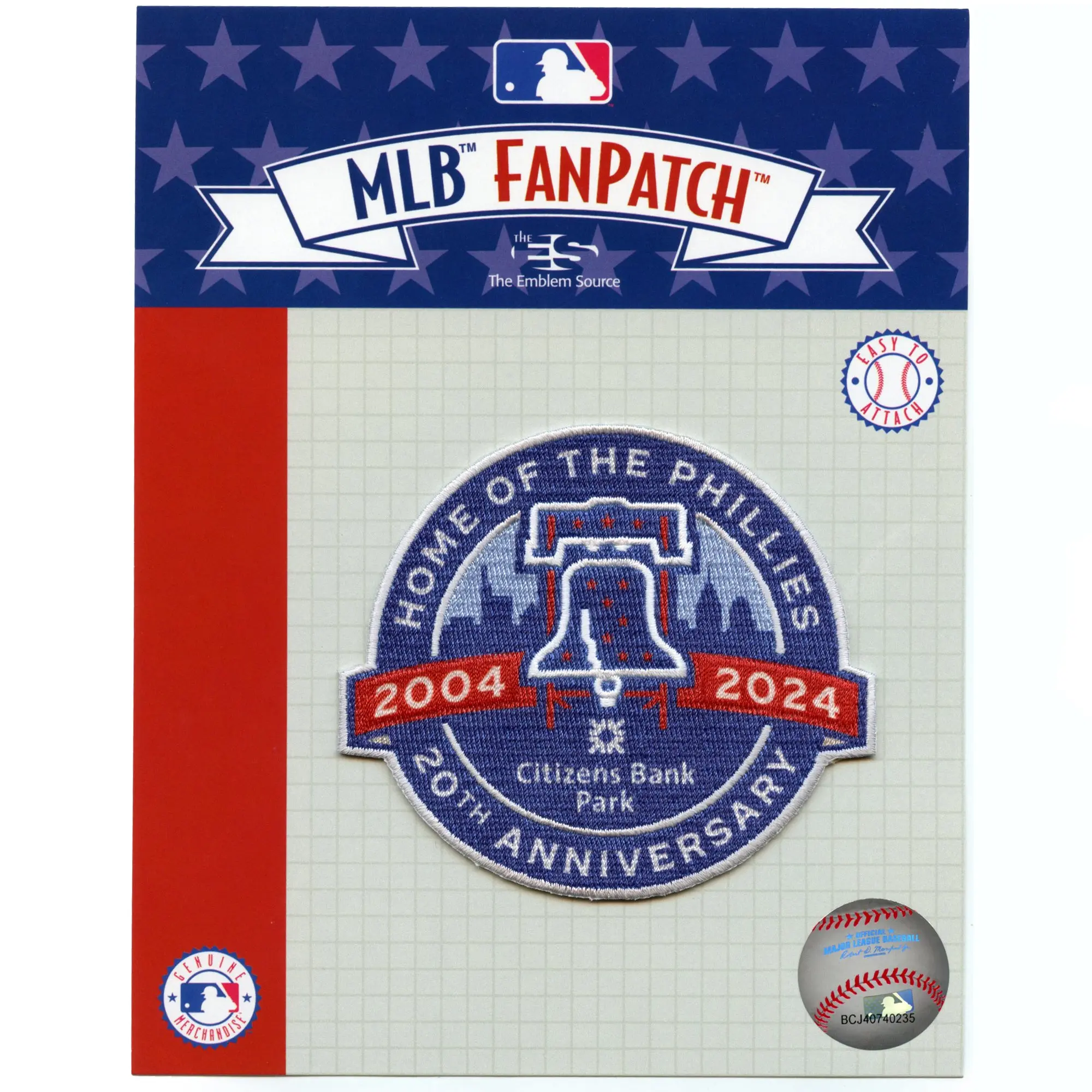 Philadelphia Phillies 20th Anniversary Citizens Bank Park Logo Jersey Patch 2024