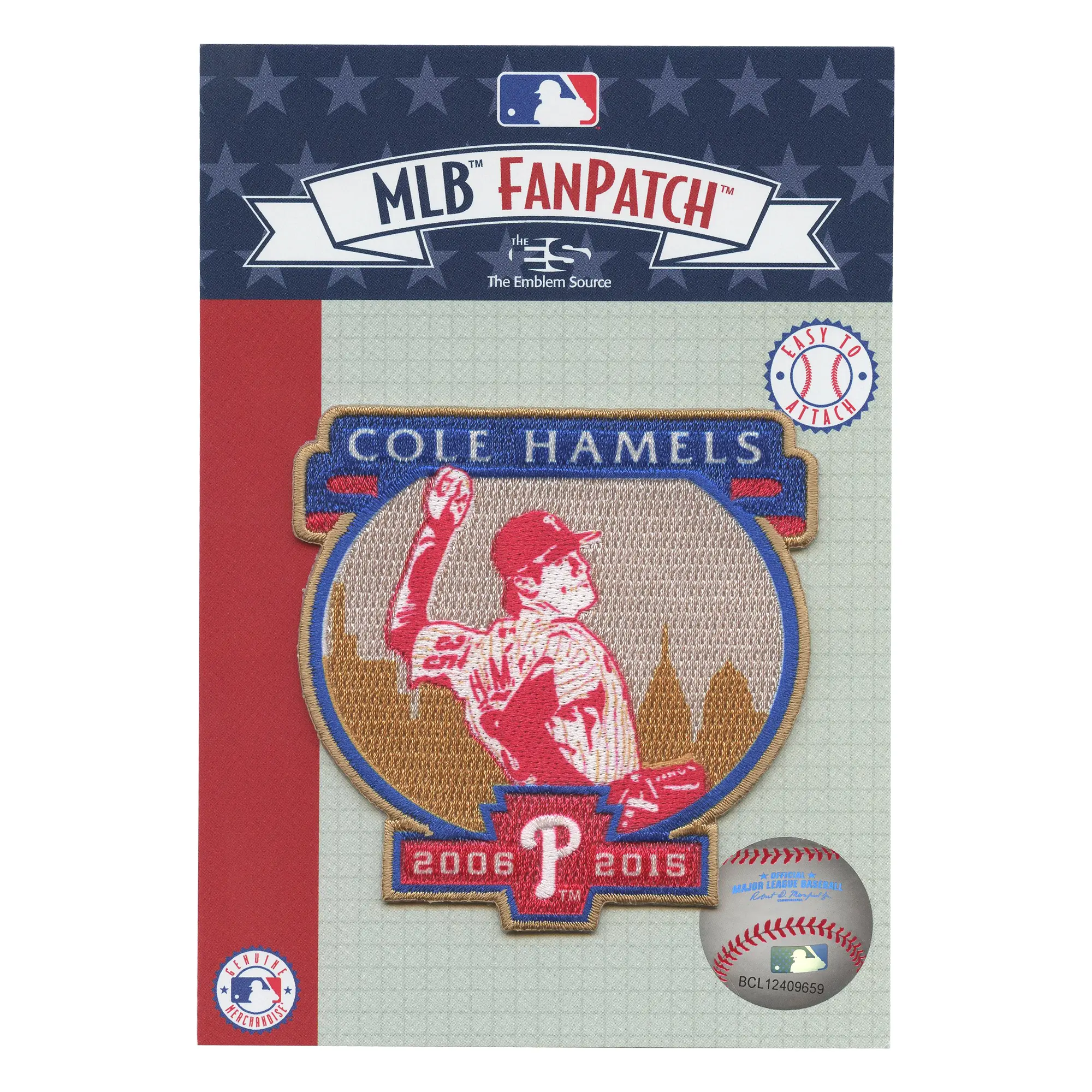 Philadelphia Phillies Cole Hamels Jersey Patch Retirement Player Embroidered