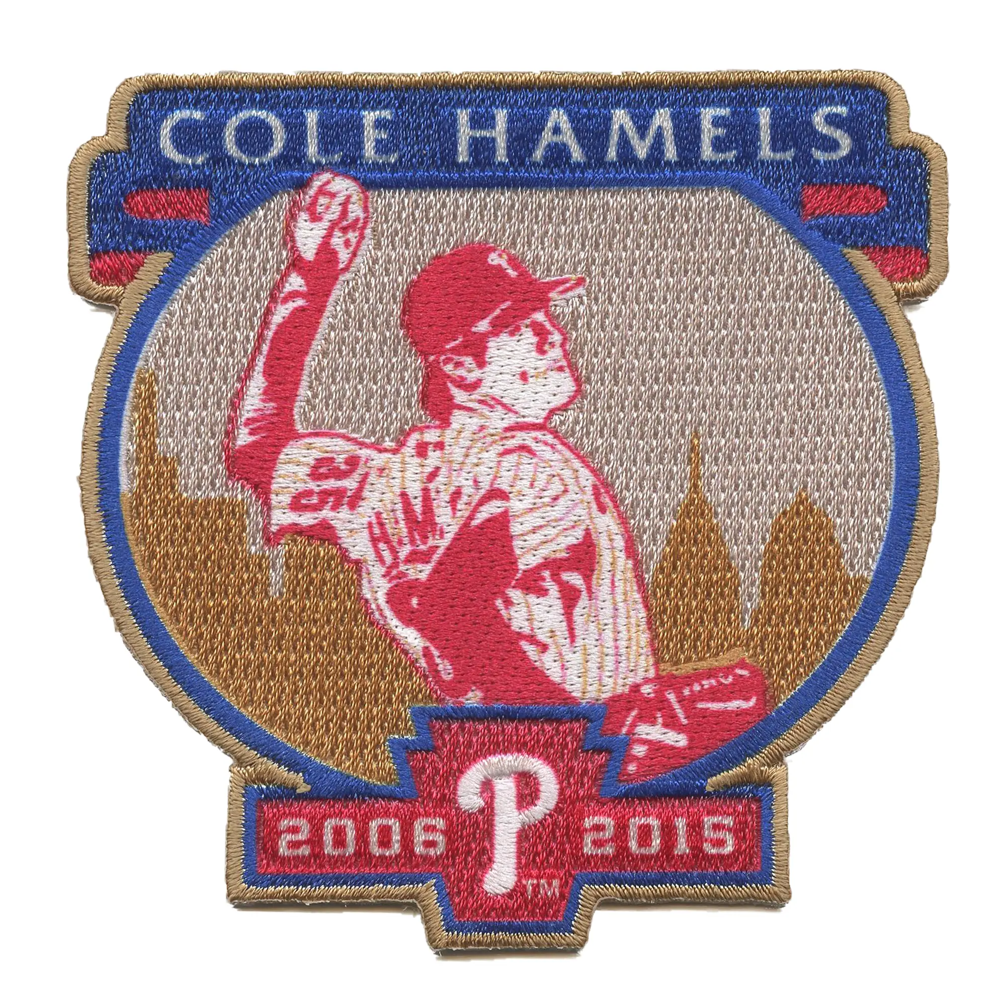 Philadelphia Phillies Cole Hamels Jersey Patch Retirement Player Embroidered - Image 2