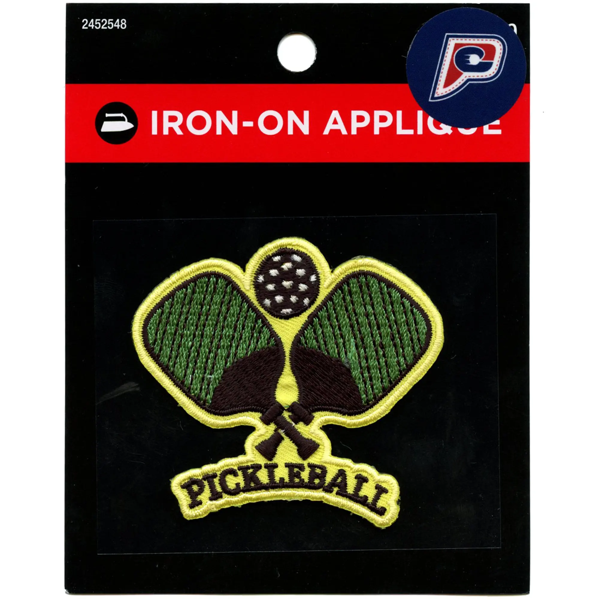 Pickleball Paddle Sport Patch Wooden Racket Ball Embroidered Iron On Patch - Image 2