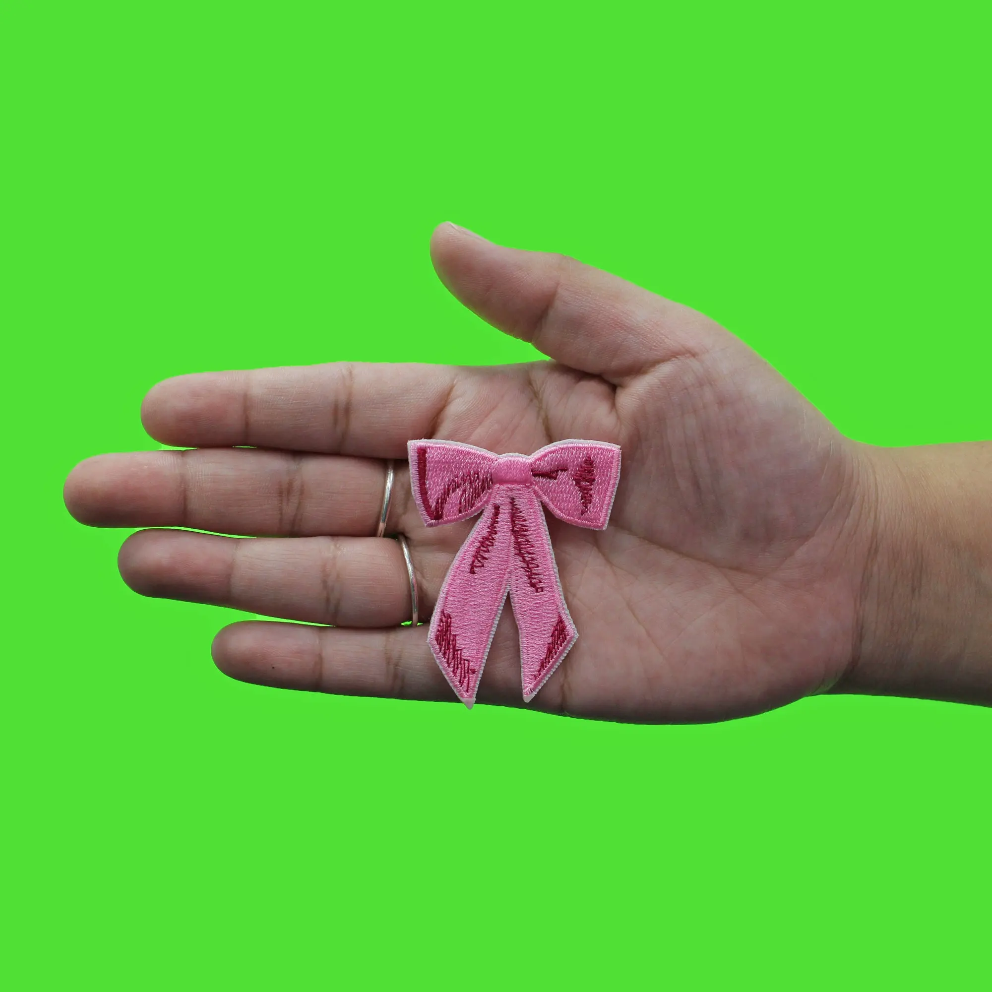 Pink Bow Ribbon Patch Coquette Soft Girl Embroidered Iron On - Image 2