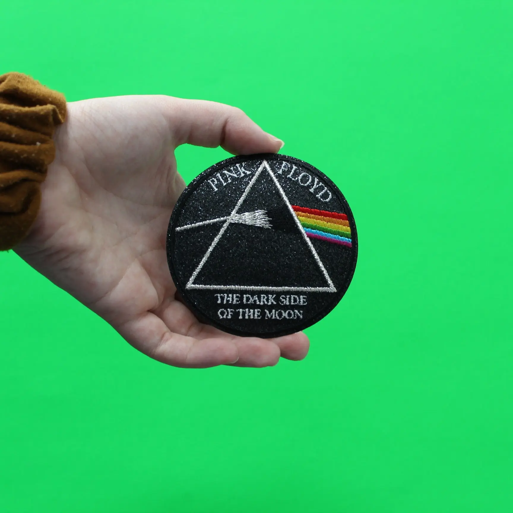 Pink Floyd Patch The Dark Side Of The Moon Glitter Embroidered Iron On - Image 2