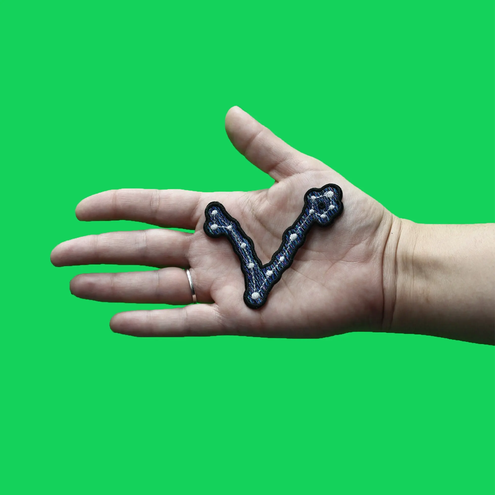 Pisces Zodiac Constellation Patch Stars Fish Horoscope Embroidered Iron On - Image 2