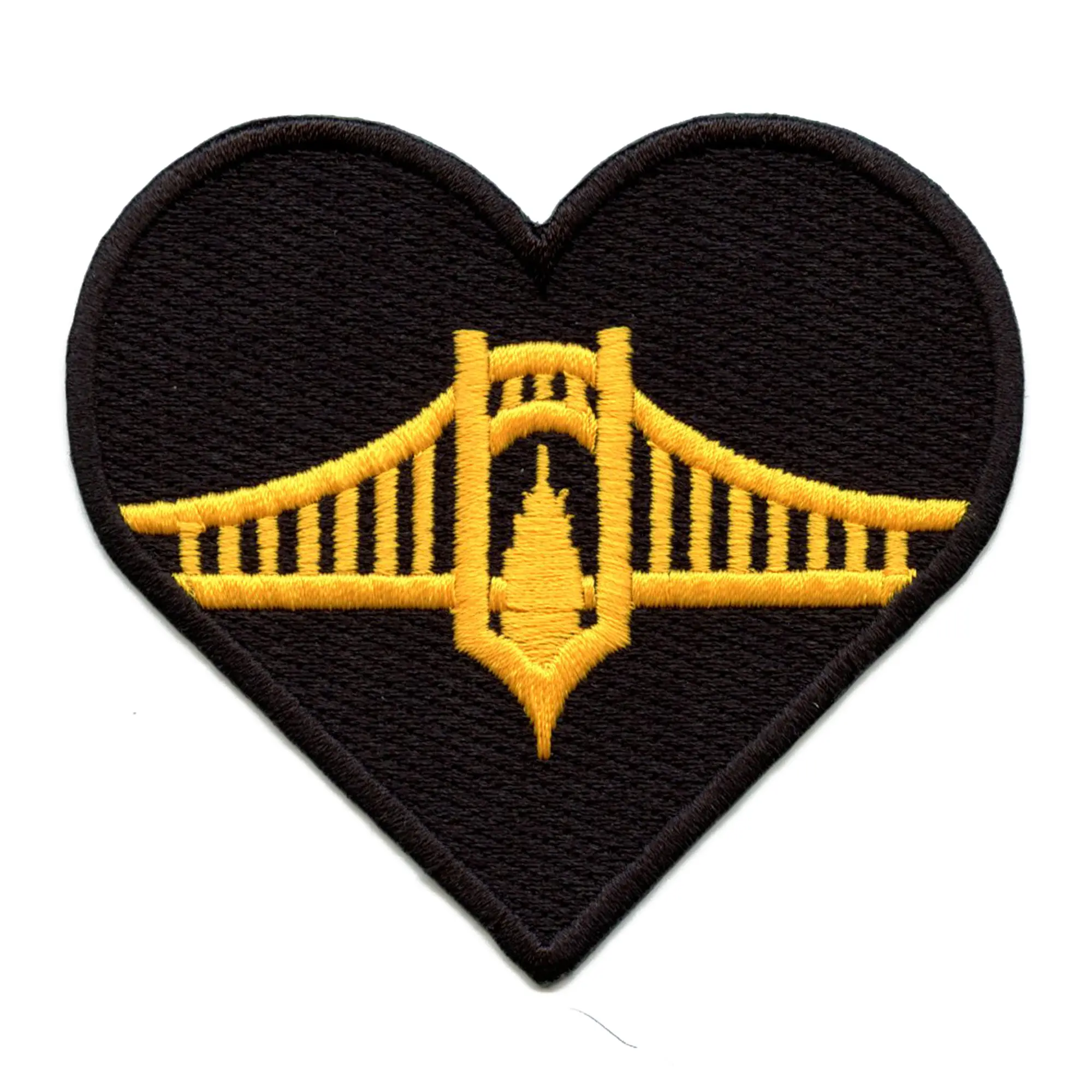 Pittsburgh Steel Bridge Patch Heart Football Athletic Embroidered Iron On