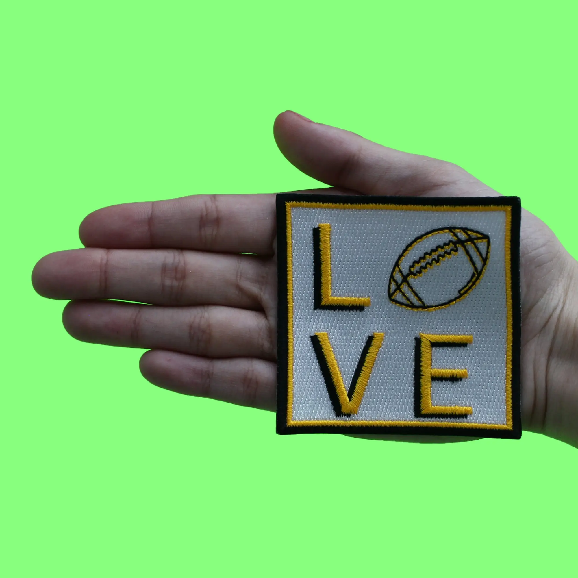 Pittsburgh Football Love Patch Sports Fan Script Embroidered Iron On - Image 2