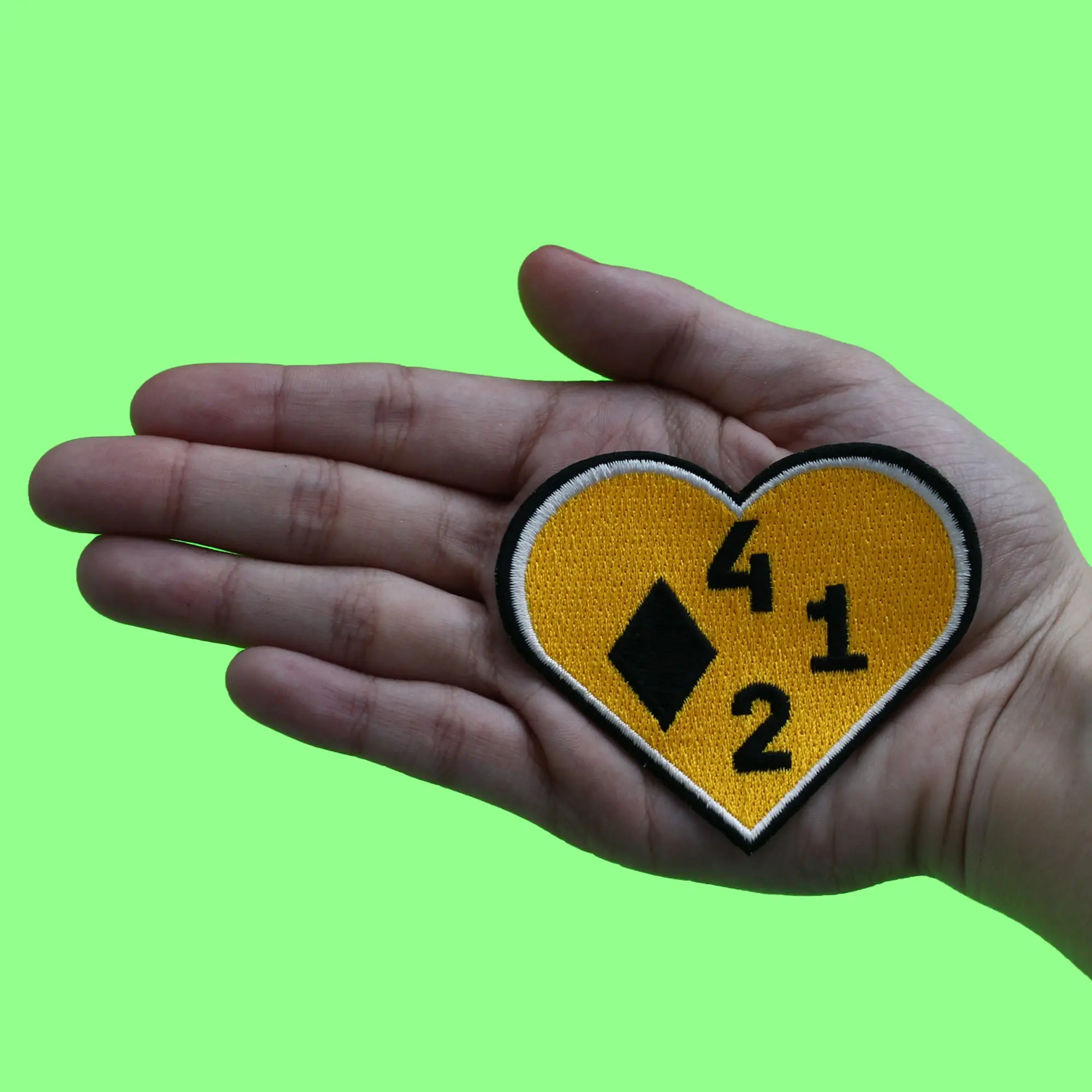 Pittsburgh 412 Heart Patch Area Code Pennsylvania Love Embroidered Iron On - Image 2