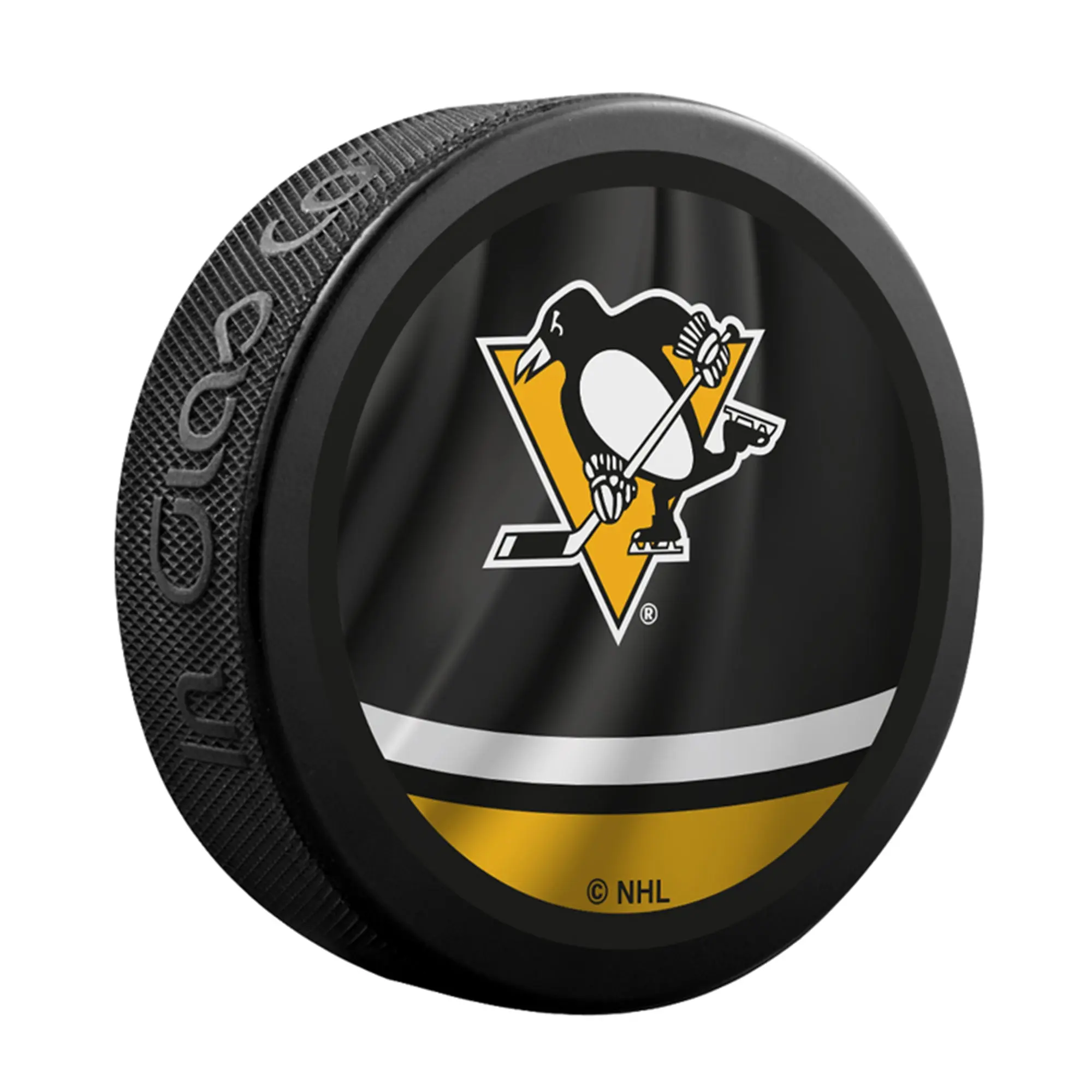 Inglasco Pittsburgh Penguins Retro Hockey Souvenir Game Puck - Image 2