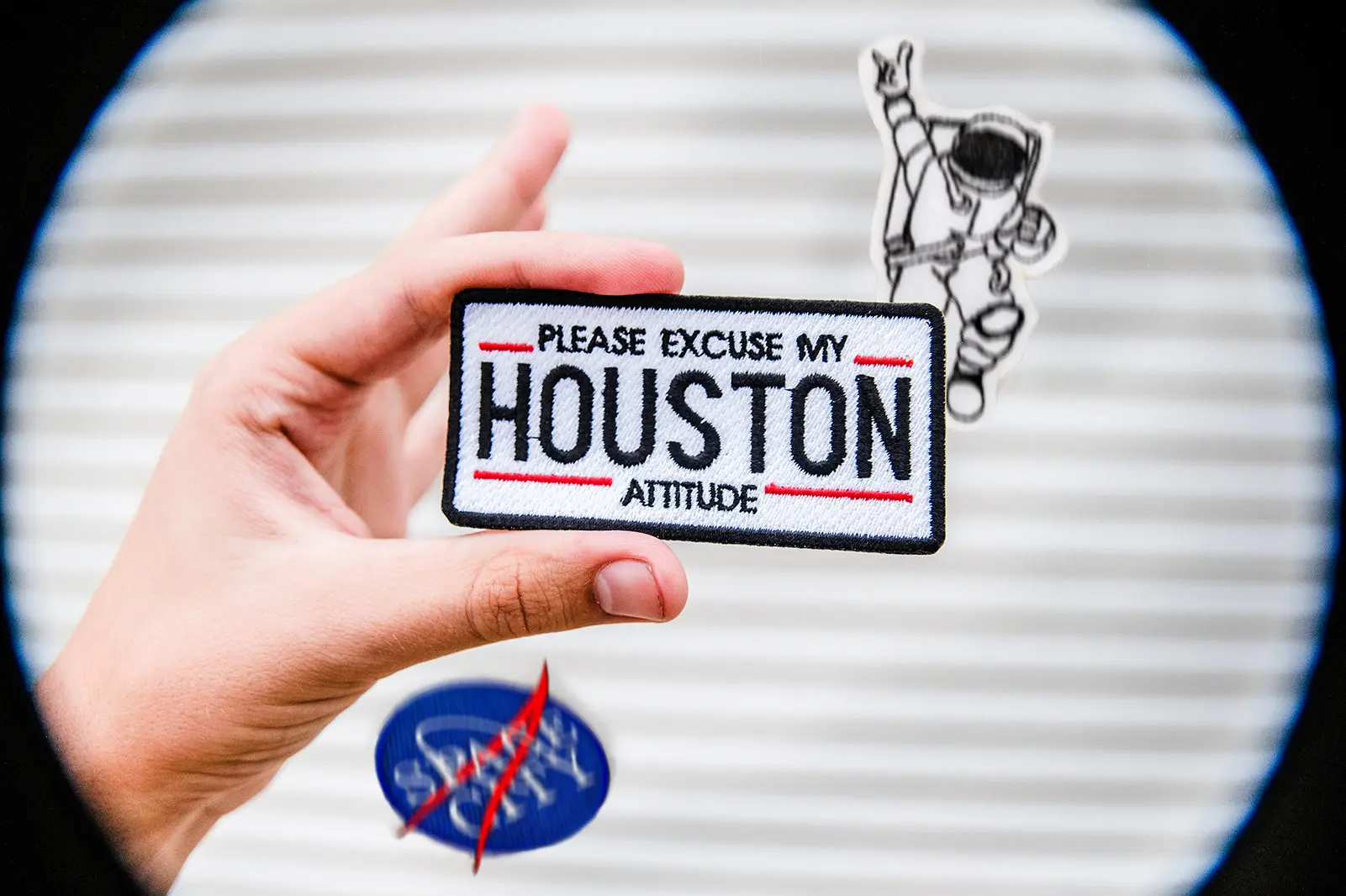 Please Excuse My Houston Attitude License Plate Iron On Patch - Image 3