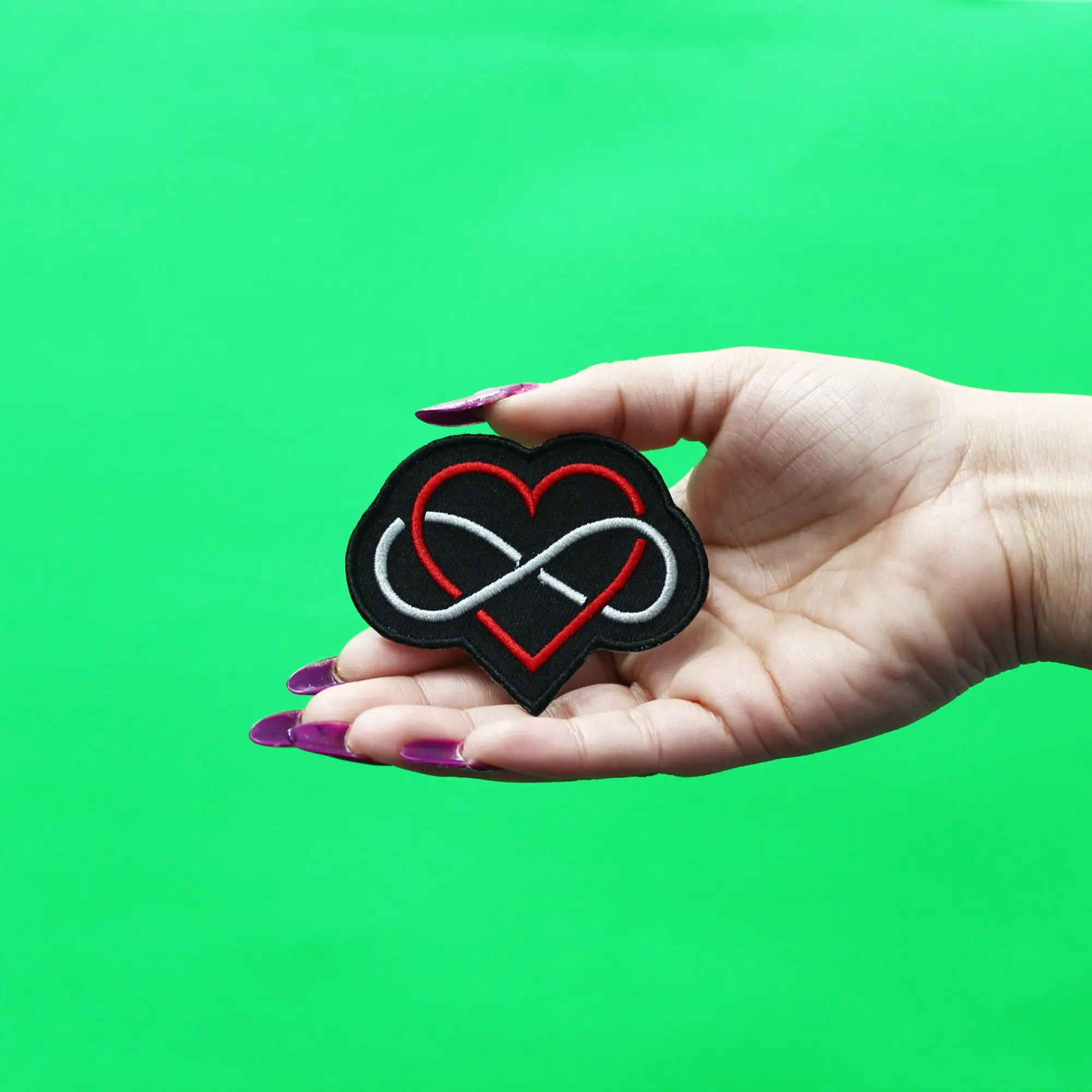 Polyamorous Love Symbol Patch LGBTQ+ Embroidered Iron On - Image 2