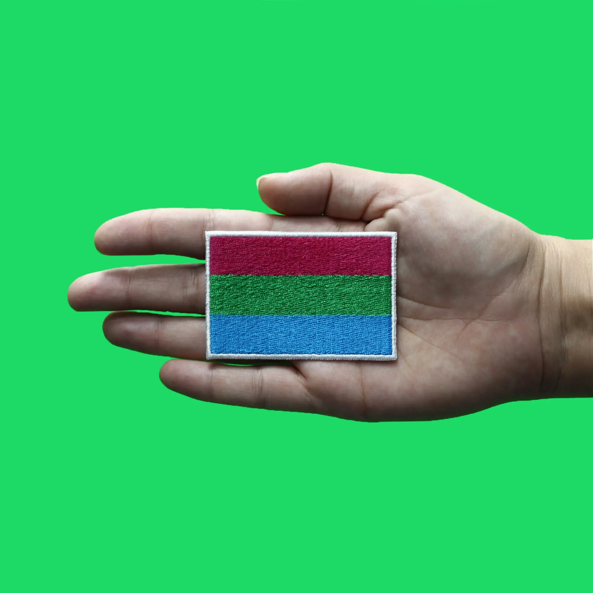 Polysexual Pride Flag Patch LGBTQ+ Embroidered Iron On - Image 2