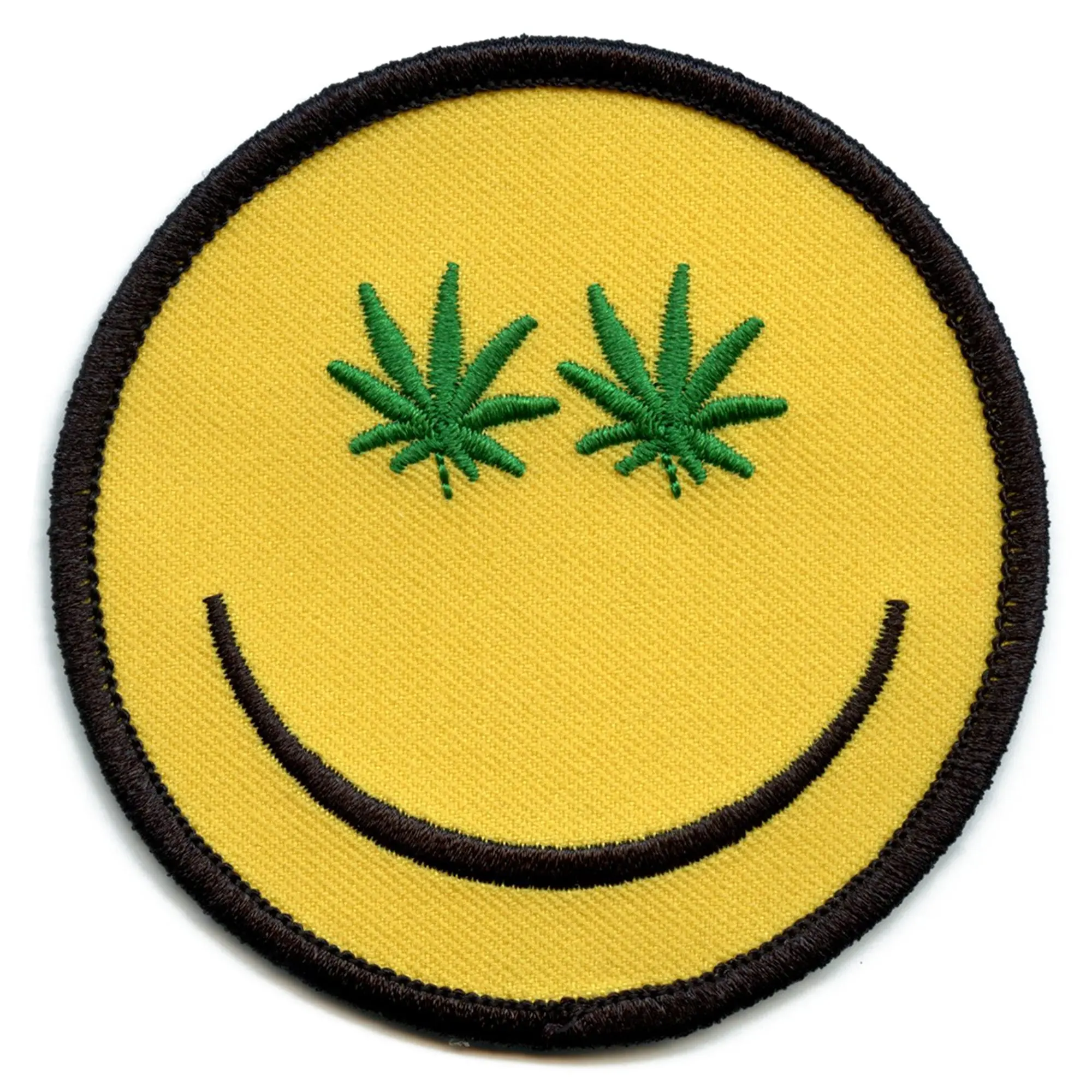 Pot Smiley Patch Weed Embroidered Iron On