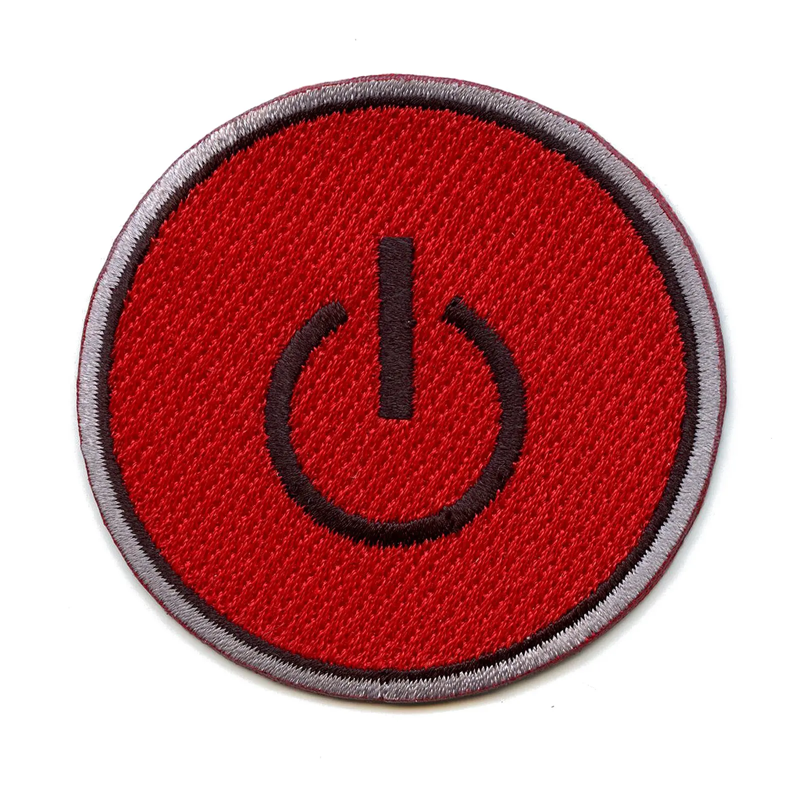 Power Button Embroidered Iron On Patch