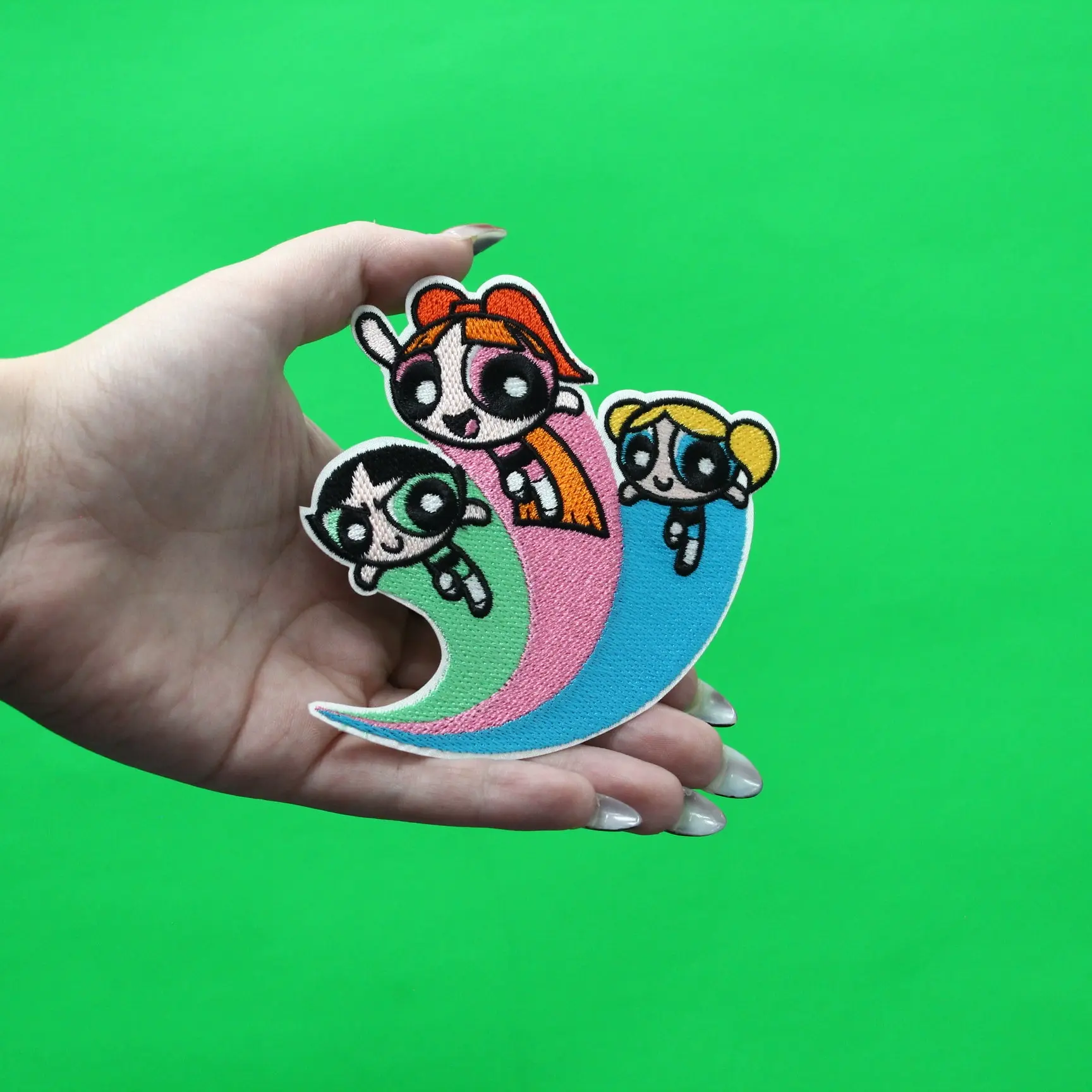 Powerpuff Girls Trio Flying Patch Cartoon Network Animation Embroidered Iron On - Image 2