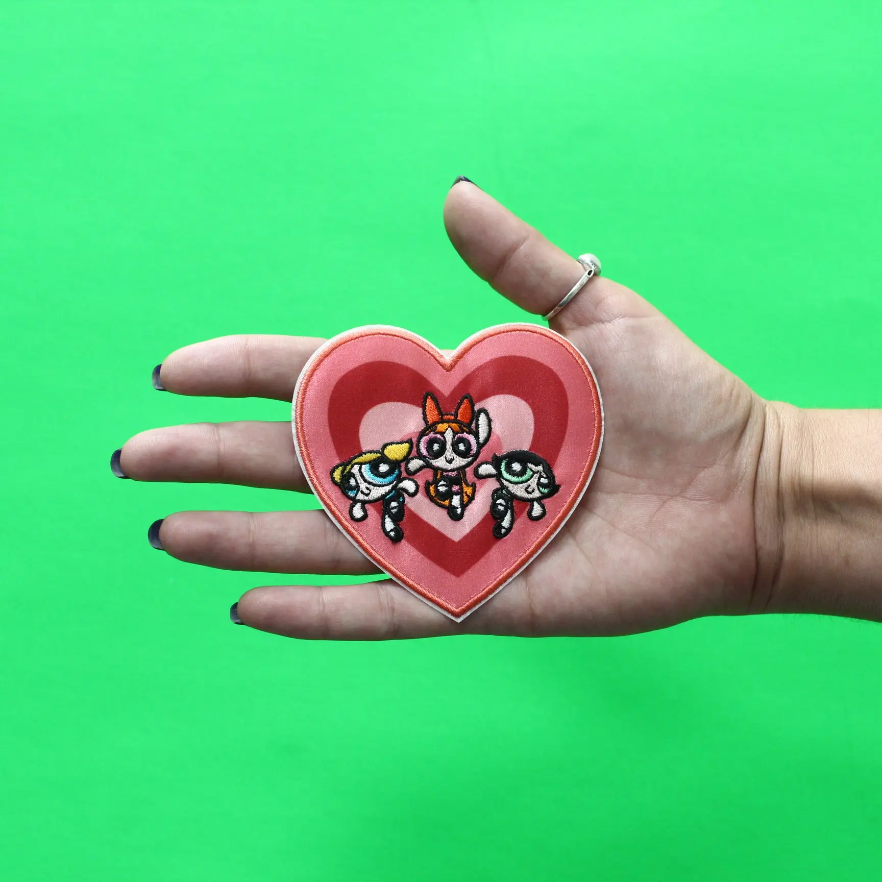 Powerpuff Girls With Heart Patch Cartoon Network Animation Embroidered Iron On - Image 2