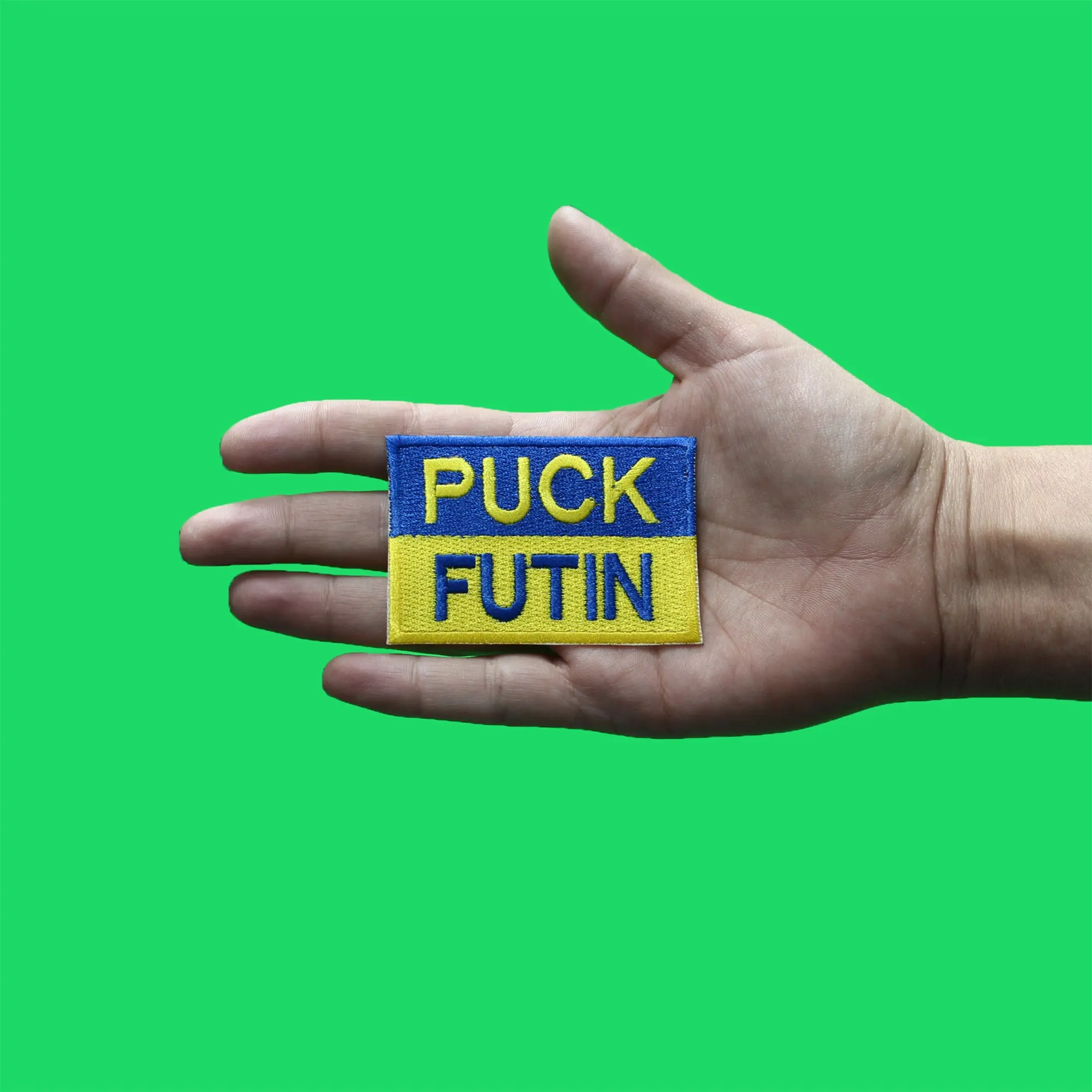 Puck Futin Ukraine Flag Patch Support Funny Satire Embroidered Iron On - Image 2