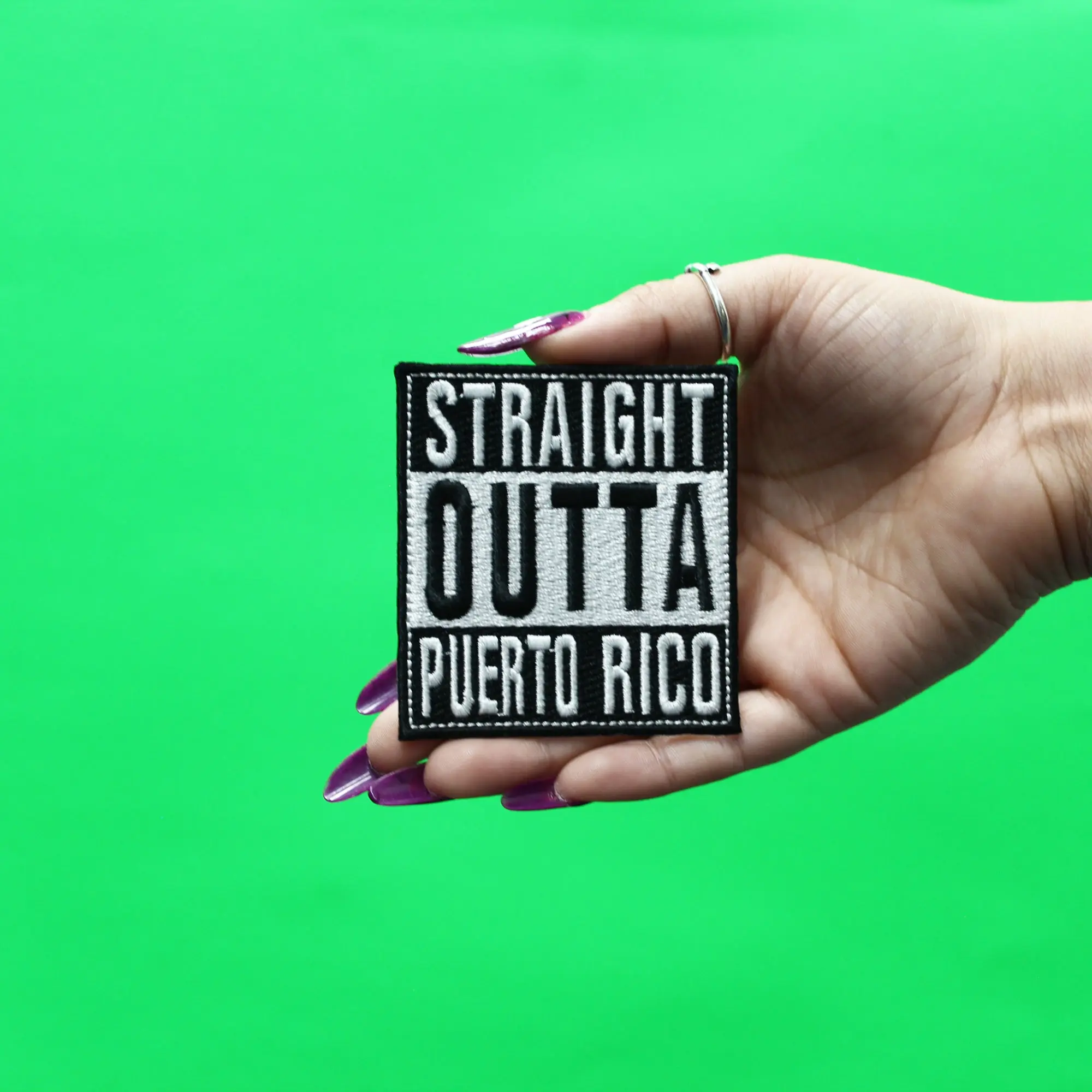 Straight Outta Puerto Rico Patch Embroidered Iron On - Image 2