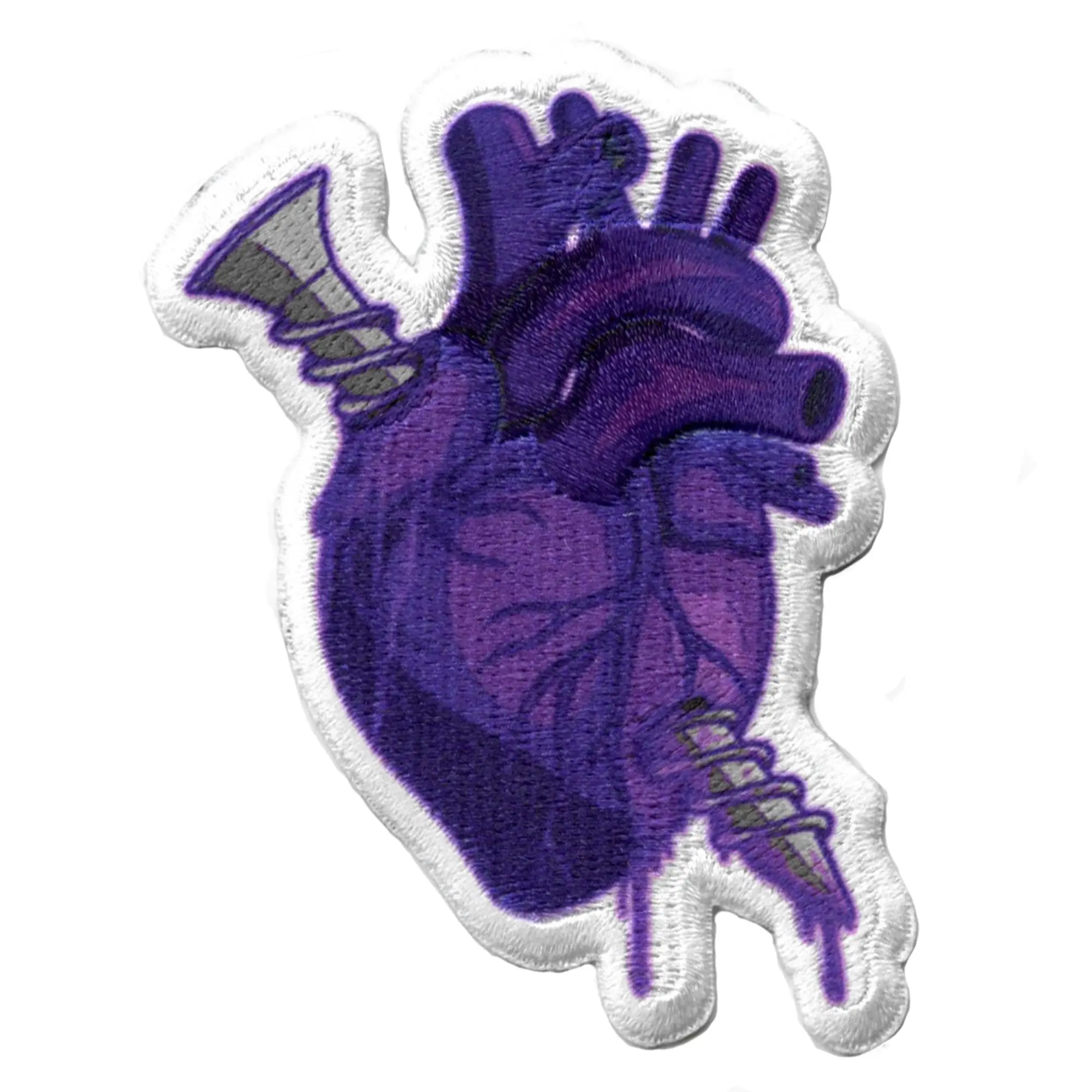 Purple Screw Heart Patch Houston Screwston Beat Embroidered Iron On - Image 2