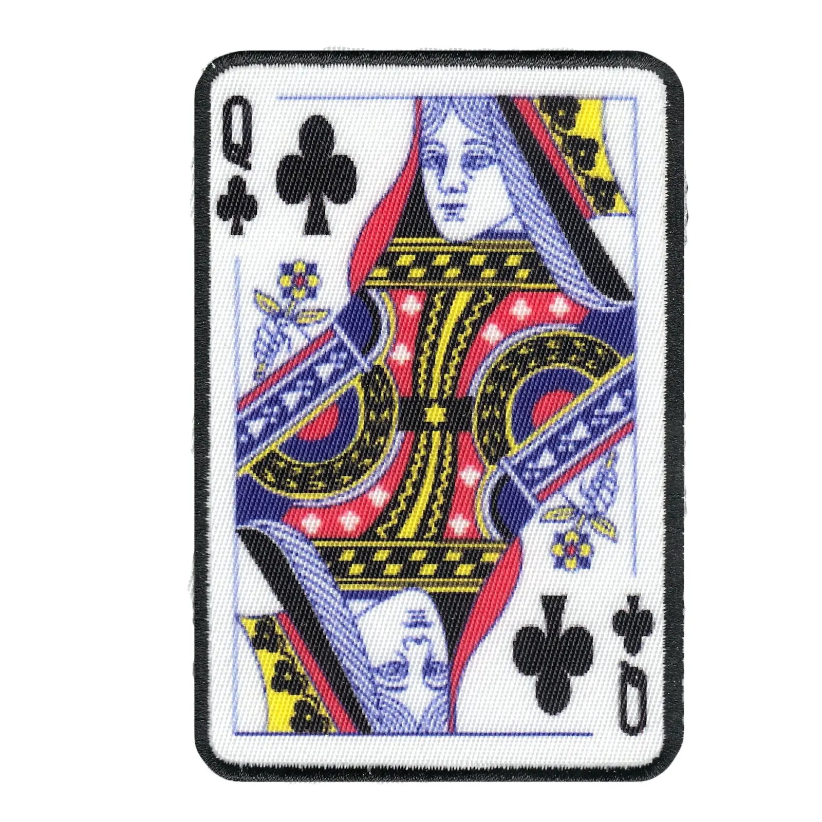 Queen Of Clubs Card FotoPatch Game Deck Embroidered Iron On