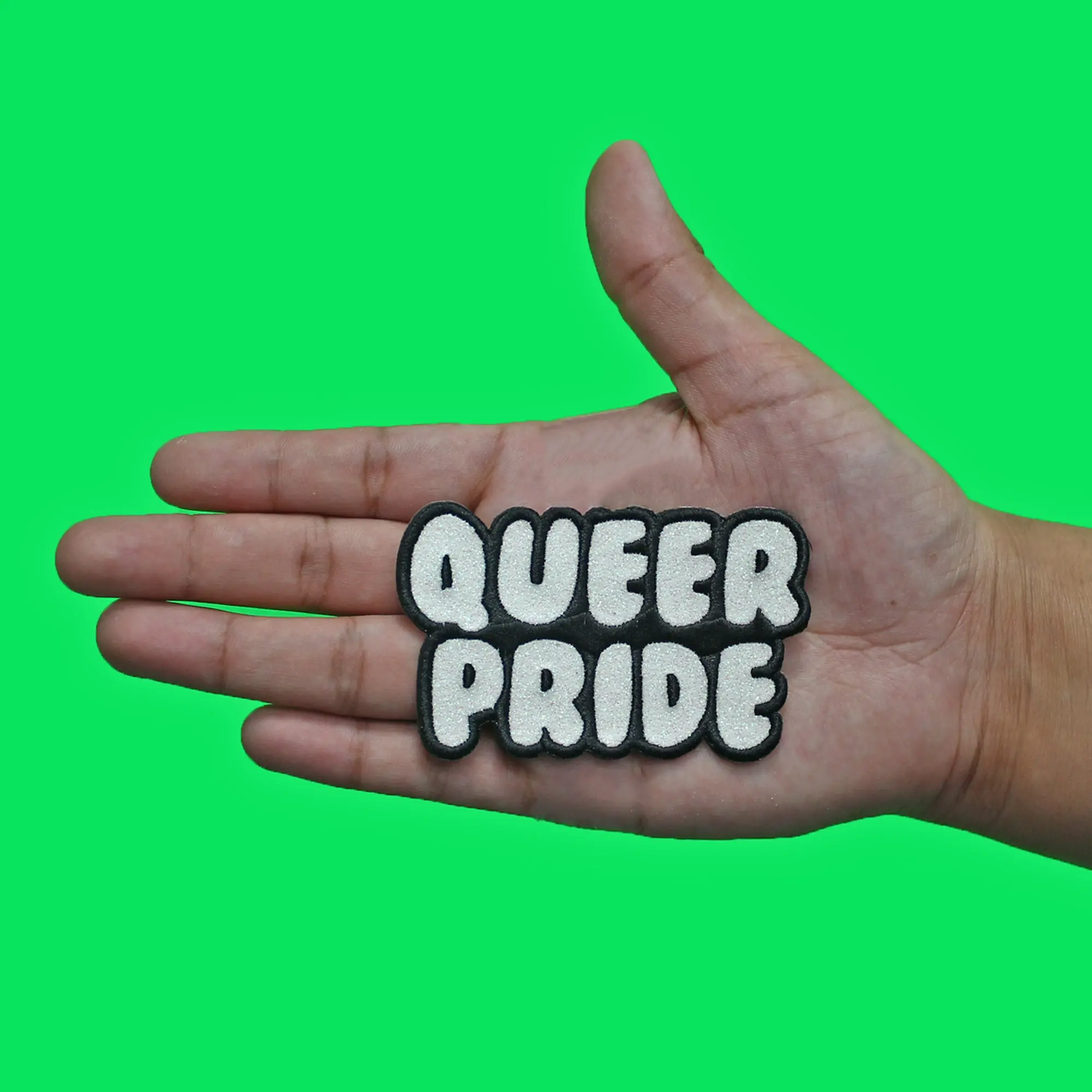 Queer Pride Script Patch Inclusive LGBTQ+ Community Embroidered Iron On - Image 2