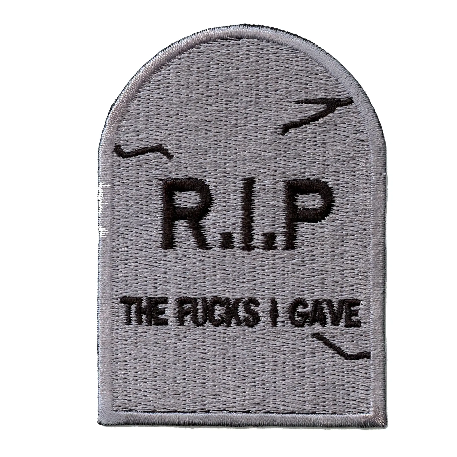 R.I.P The F**ks I Gave Tombstone Iron On Patch