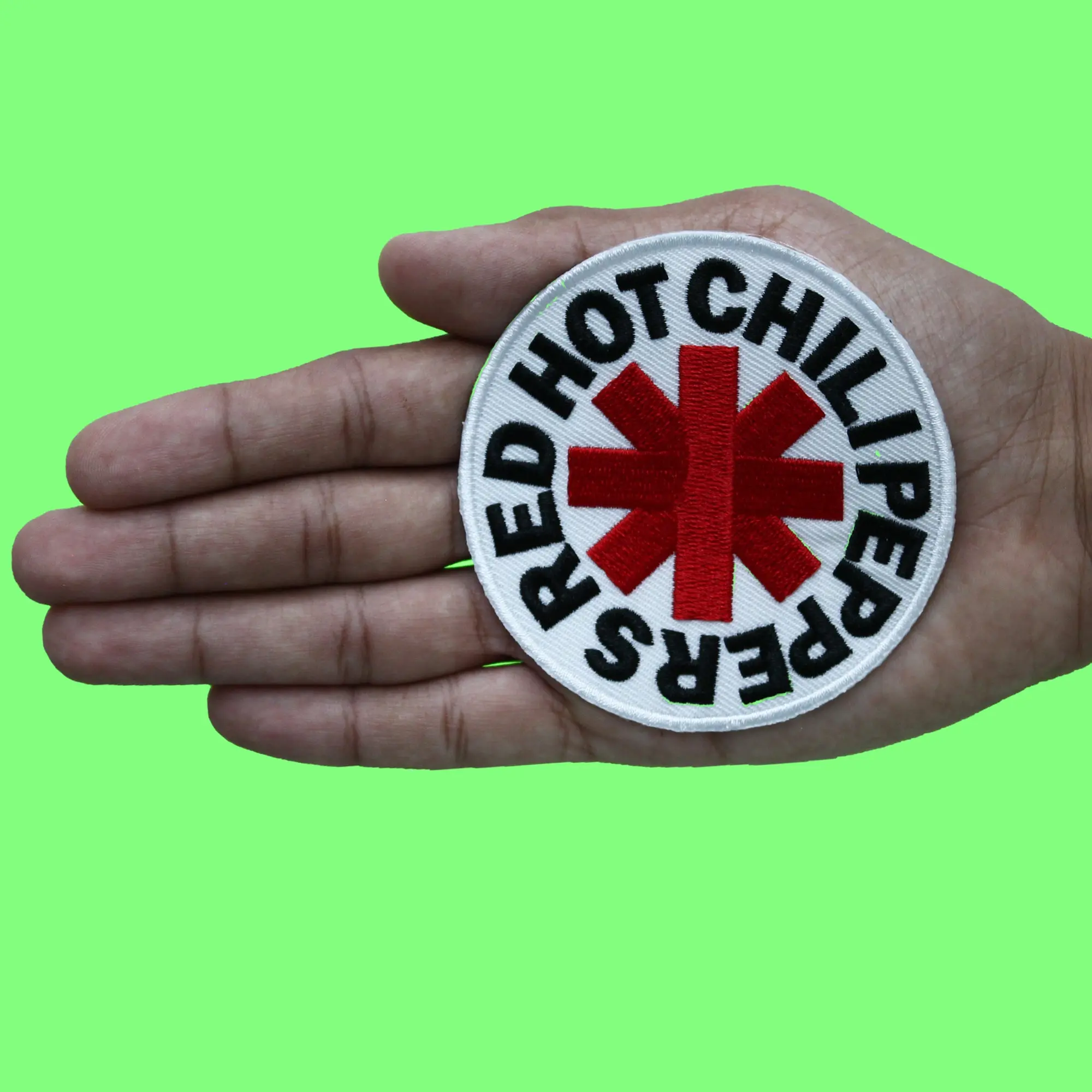 Red Hot Chili Peppers Patch White Asterisk Logo Embroidered Iron On - Image 2