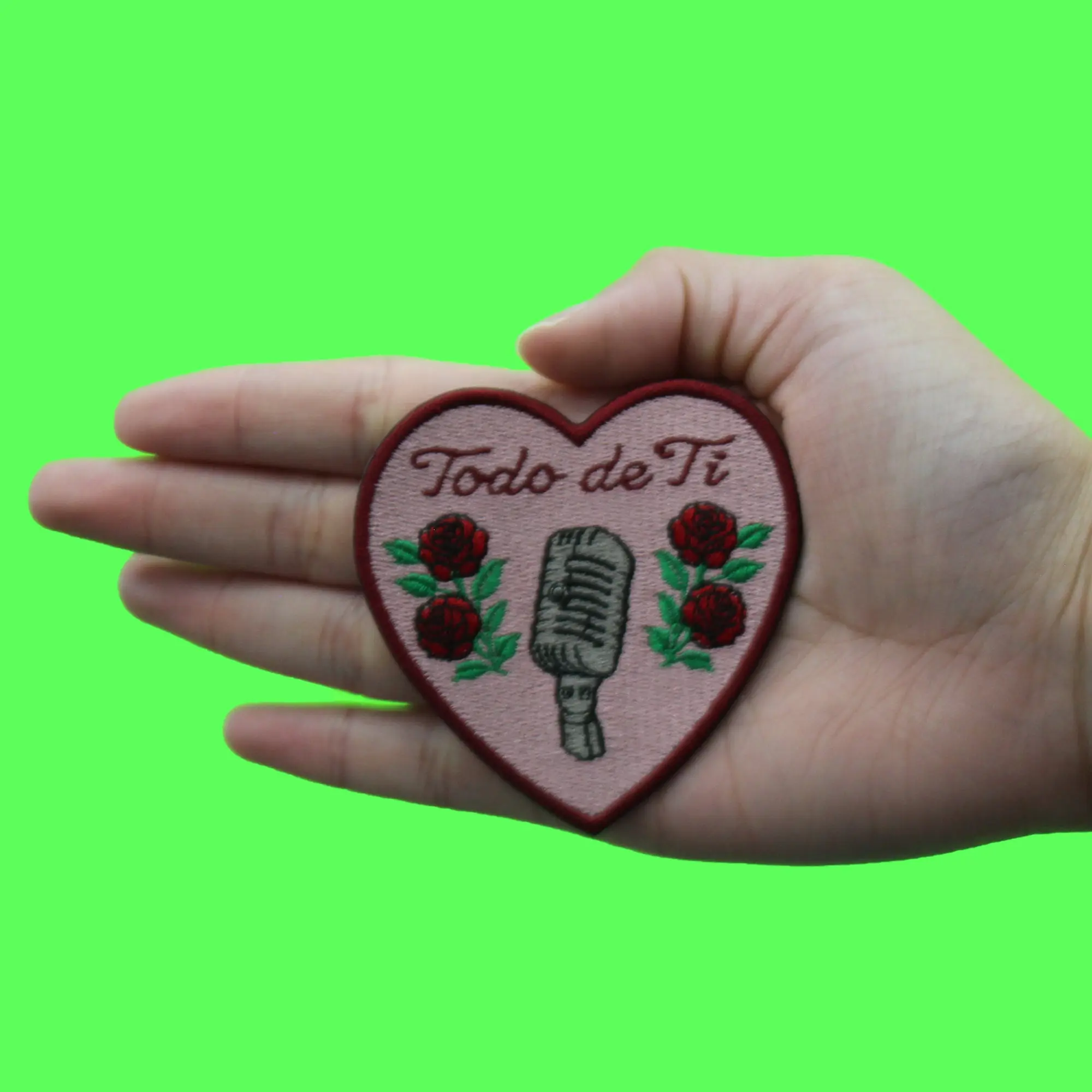 Todo De Ti Patch Latino Reggaeton Artist Heart Embroidered Iron on - Image 2