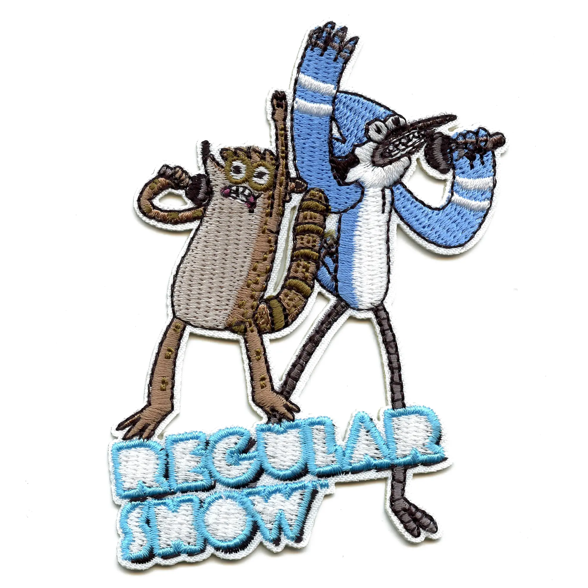 Regular Show Mordecai & Rigby Patch Singing Cartoon Network Embroidered Iron On