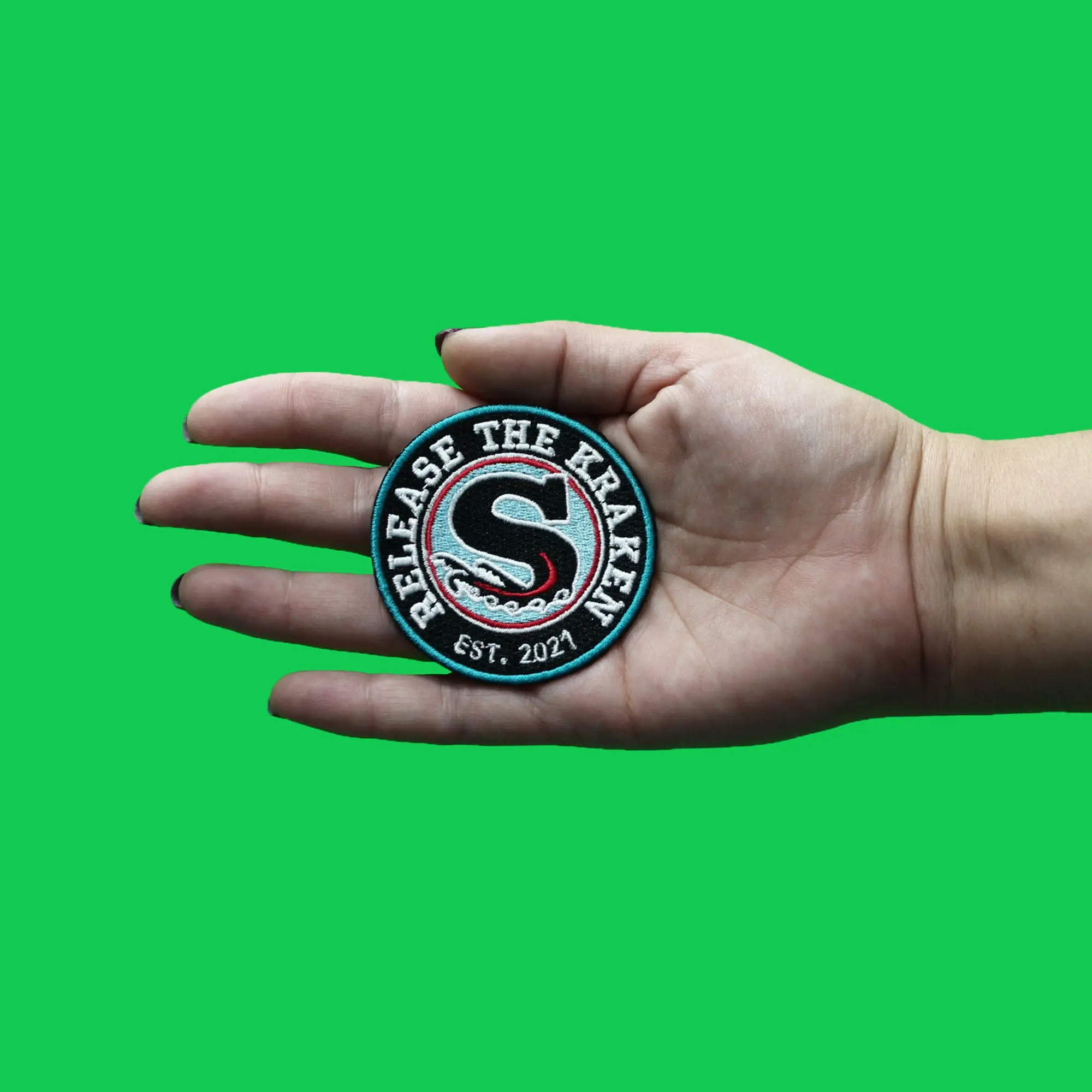 Release the Kraken Est. 2021 Patch Inaugural Embroidered Iron On - Image 2