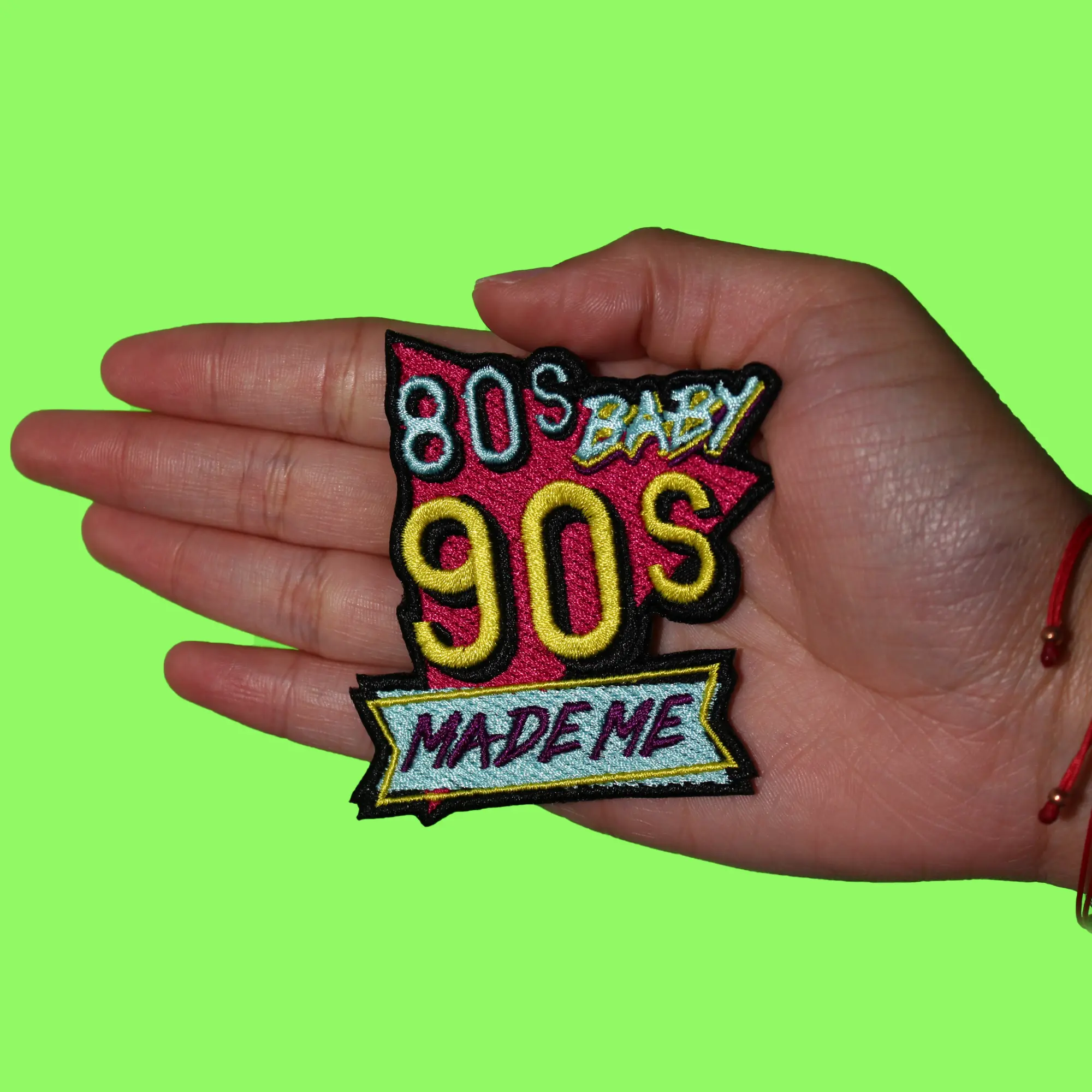 Retro 80s Baby Patch 90s Made Me Embroidered Iron On - Image 2