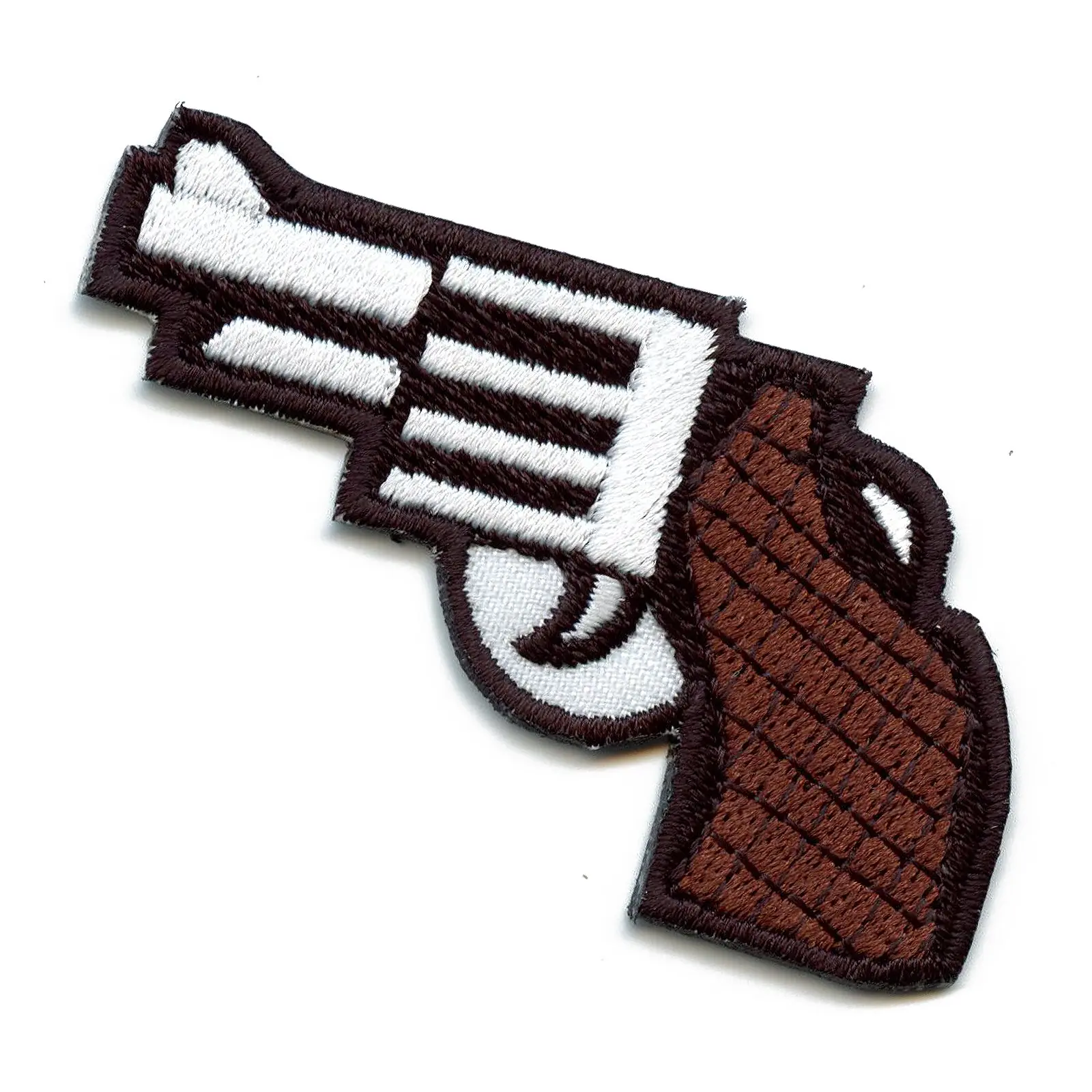 Revolver Pistol Embroidered Iron On Patch
