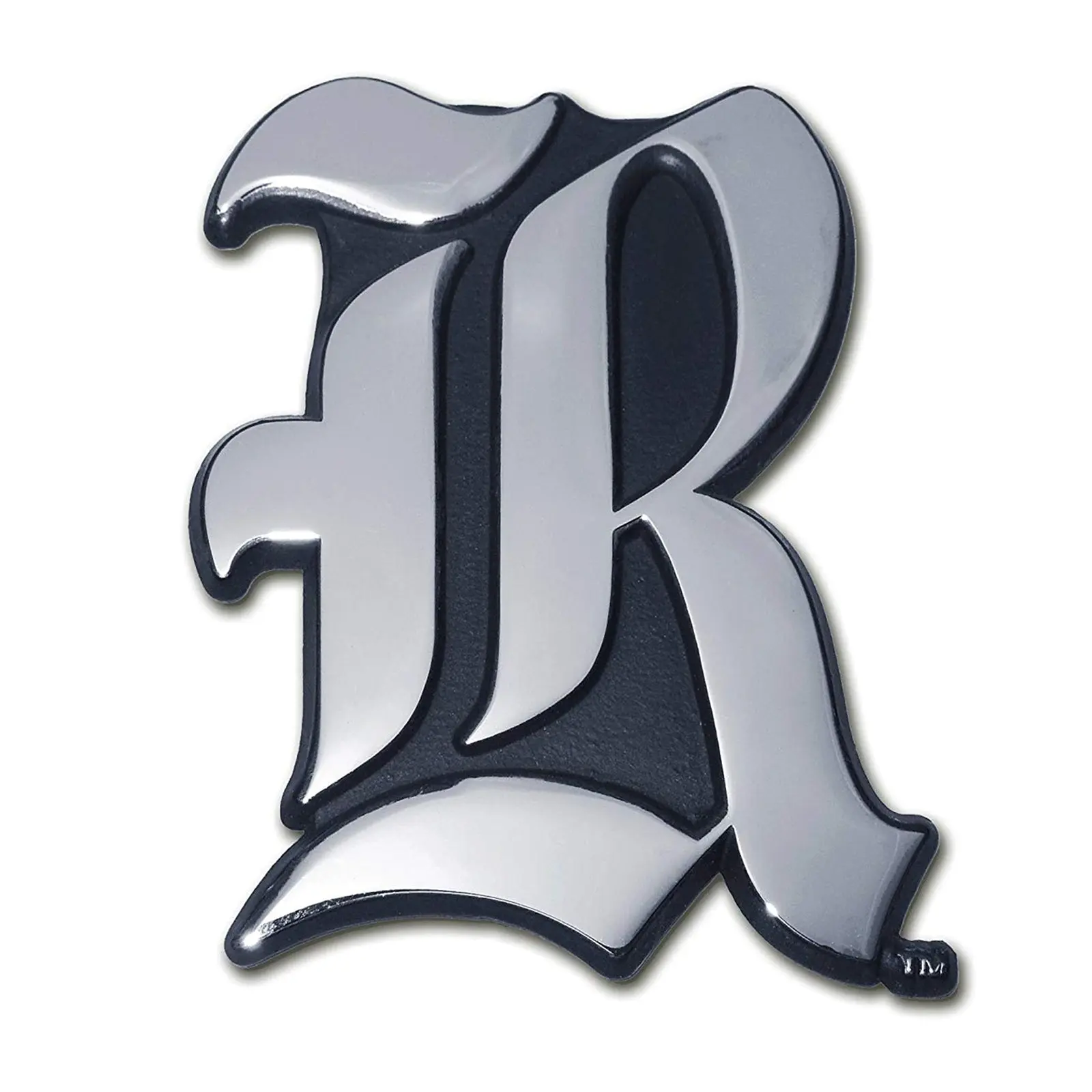 Rice Owls 'R' Solid Metal Chrome Emblem AMG