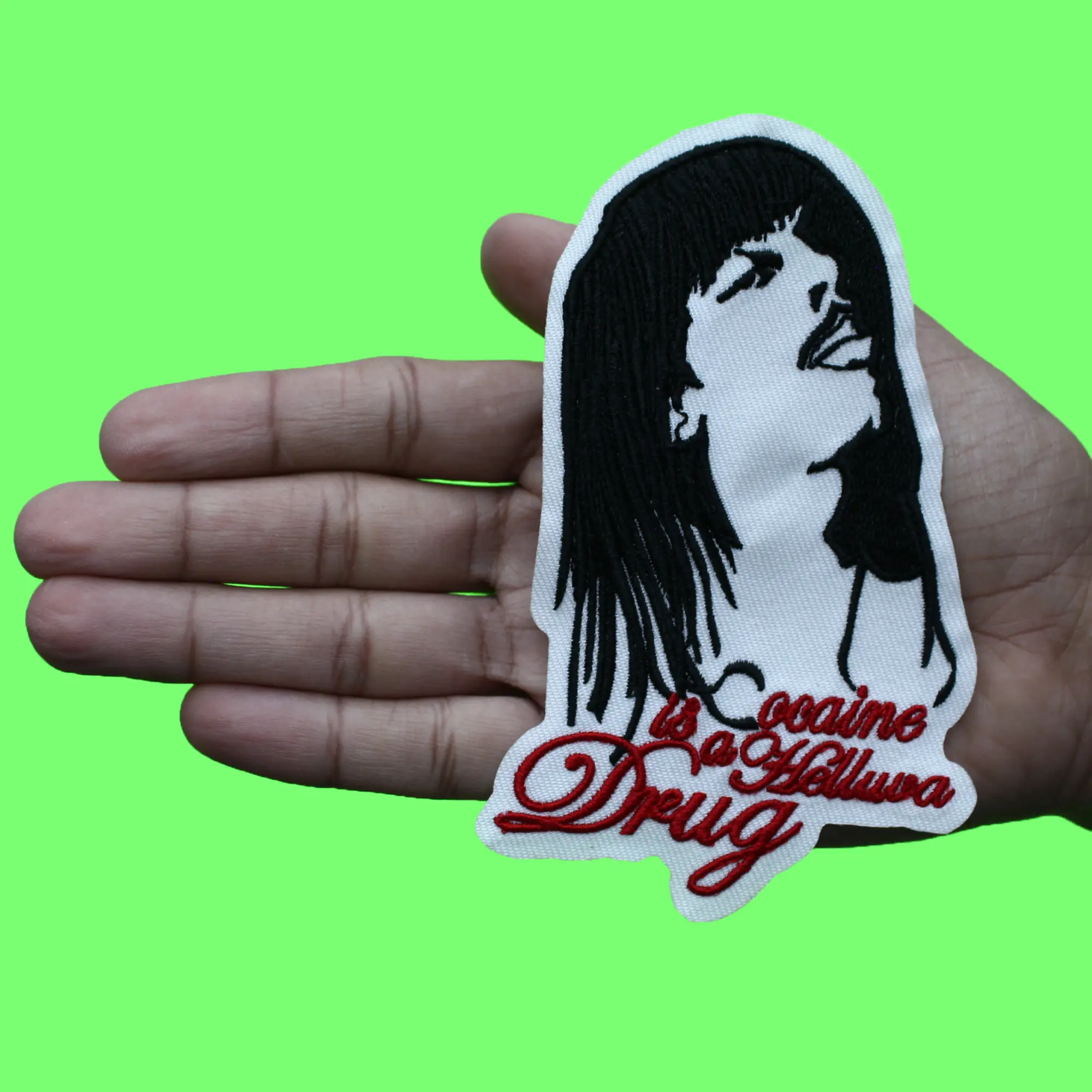 Cocaine Is One Hell Of A Drug Patch Rock Star Party Embroidered Iron On - Image 2