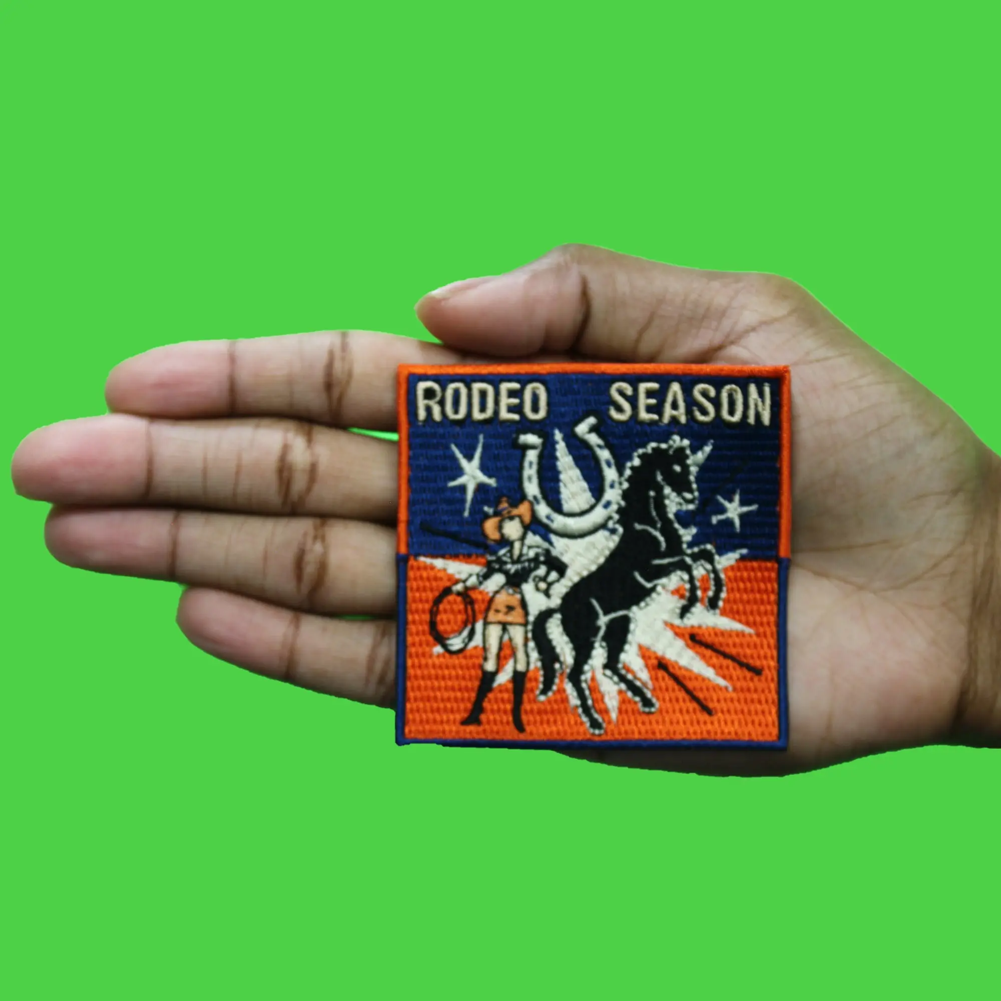 Rodeo Season Portrait Patch Western Rodeo Texas Embroidered Iron On - Image 2