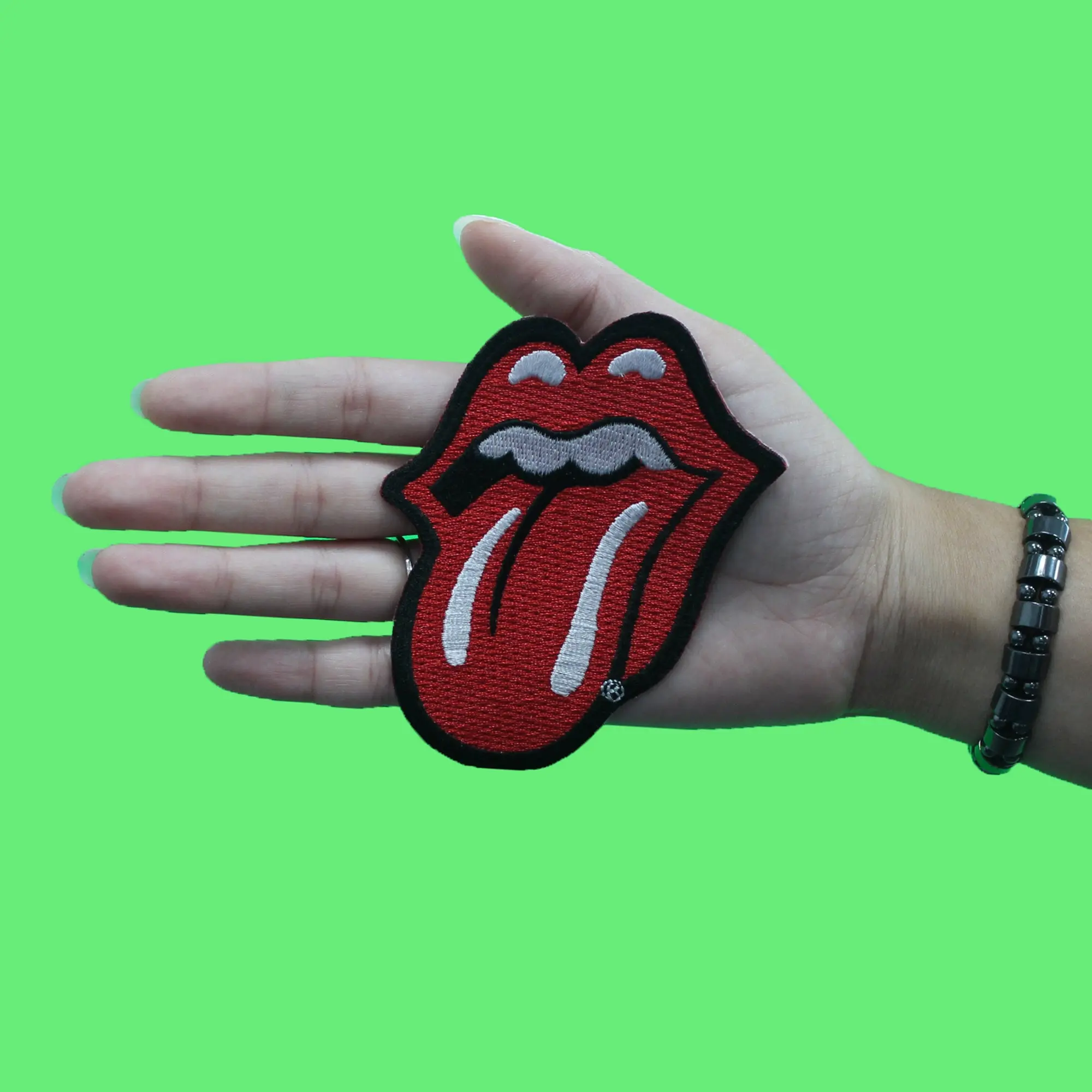 Rolling Stones Classic Patch Red Tongue Mick Jagger Embroidered Iron On - Image 2