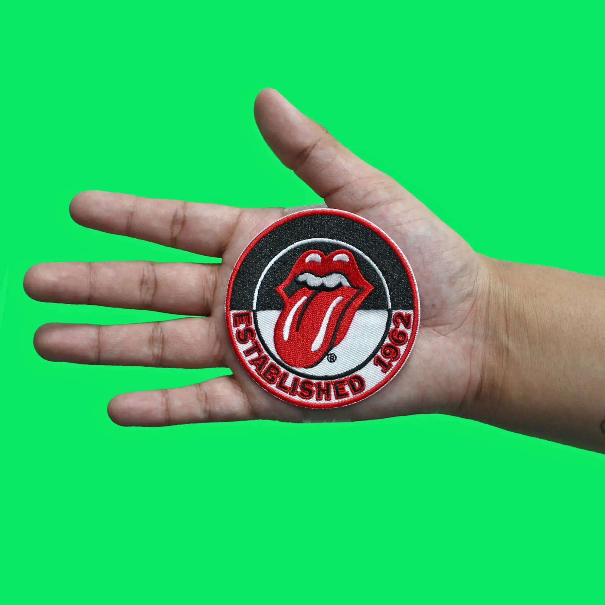 Rolling Stones Round Patch Established In 1962 Mick Jagger Embroidered Iron On - Image 2