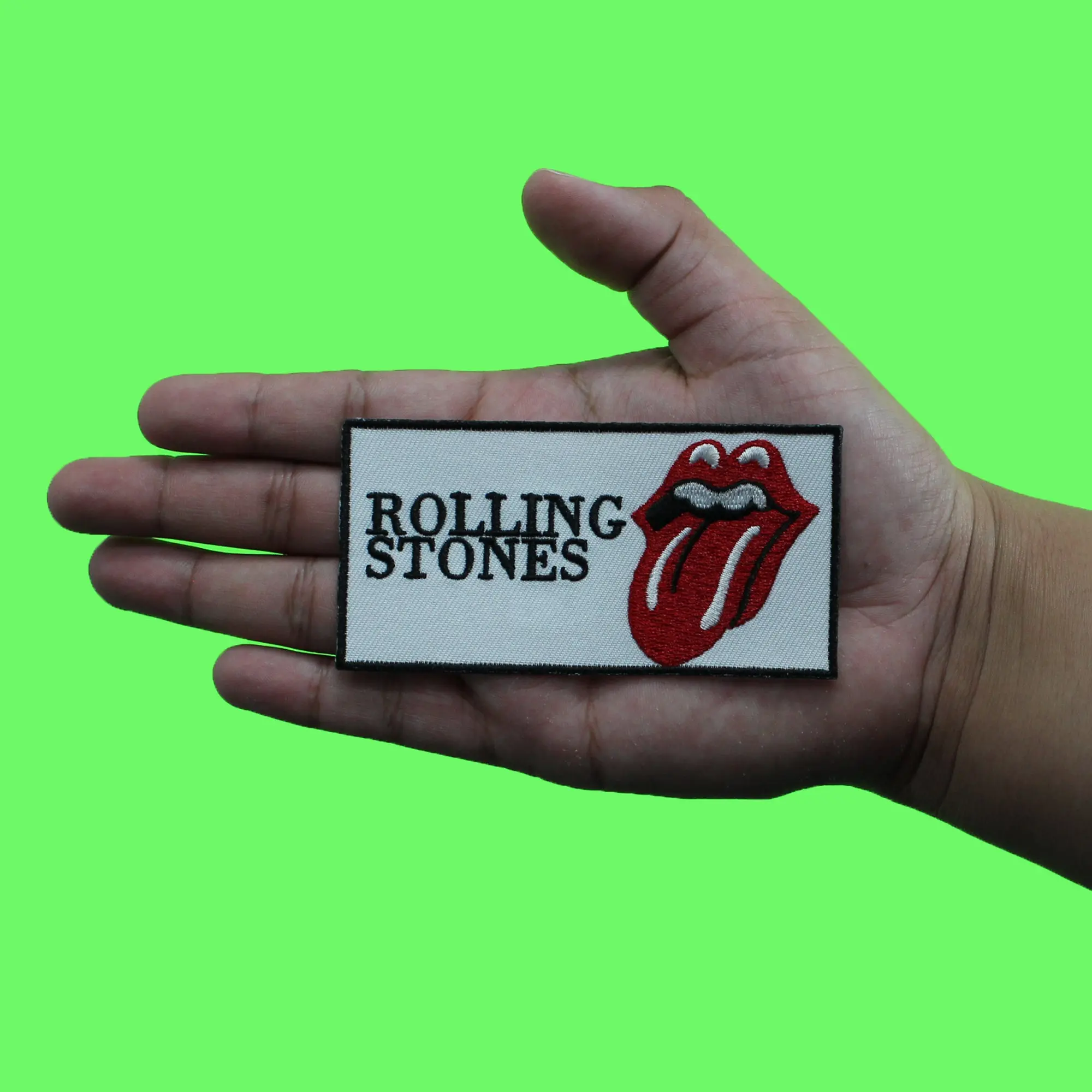 Rolling Stones White Box Logo Patch English Rock Band Embroidered Iron On - Image 2