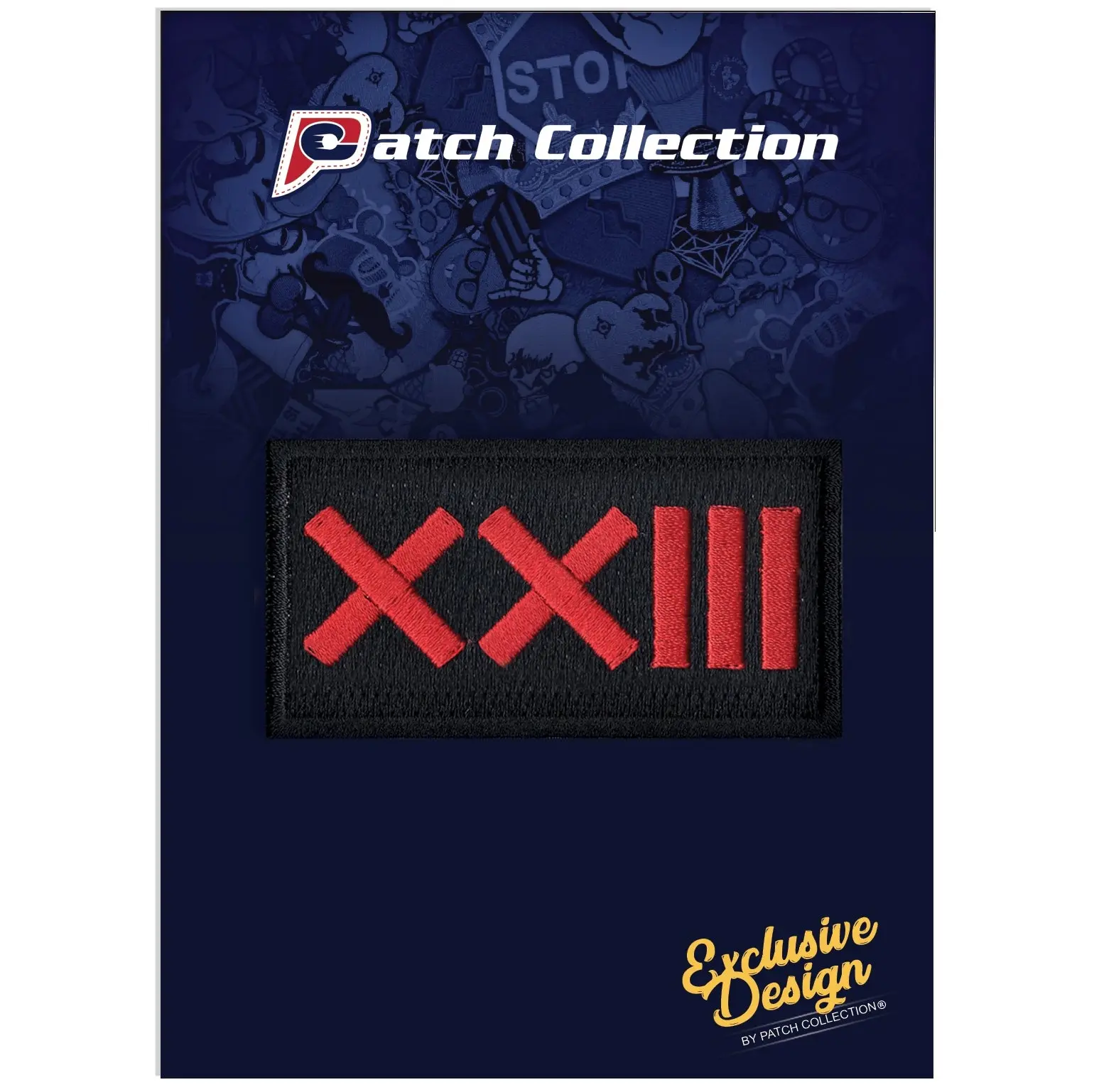 Roman Numeral Number 23 Iron On Patch - Image 4